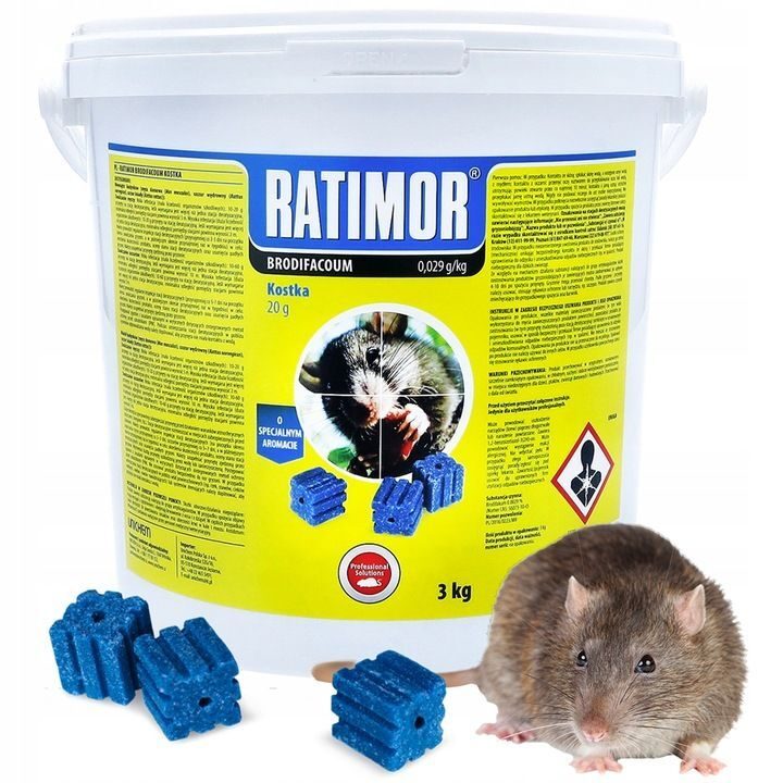 3 kg Rattenköder, Mäuse, Rattenköder, Bekämpfung von Rattengift, hochwirksames Set, Ratimor-Würfel