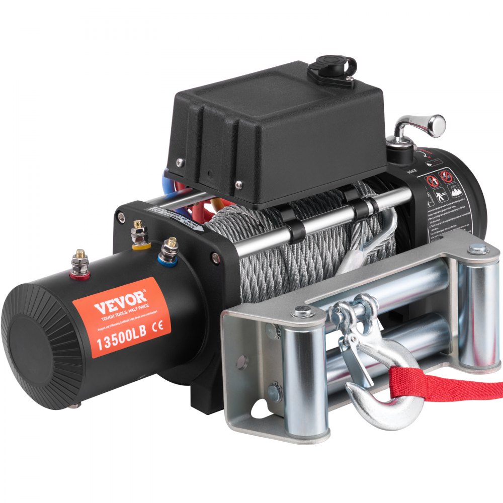 Electric Winch, 13,500lb 12V DC Truck Winch with Φ3/8" x 80ft Steel Cable Pulley Guide, Wireless and Wired Remote Control, IP55 Waterproof for Towing SUVs, Jeeps, Trucks, Trailers and Boats Electric Winch, 13,500lb 12V DC Truck Winch with Φ3/8" x 80ft Steel Cable Pulley Guide, Wireless and Wired Remote Control, IP55 Waterproof for Towing SUVs, Jeeps, Trucks, Trailers and Boats