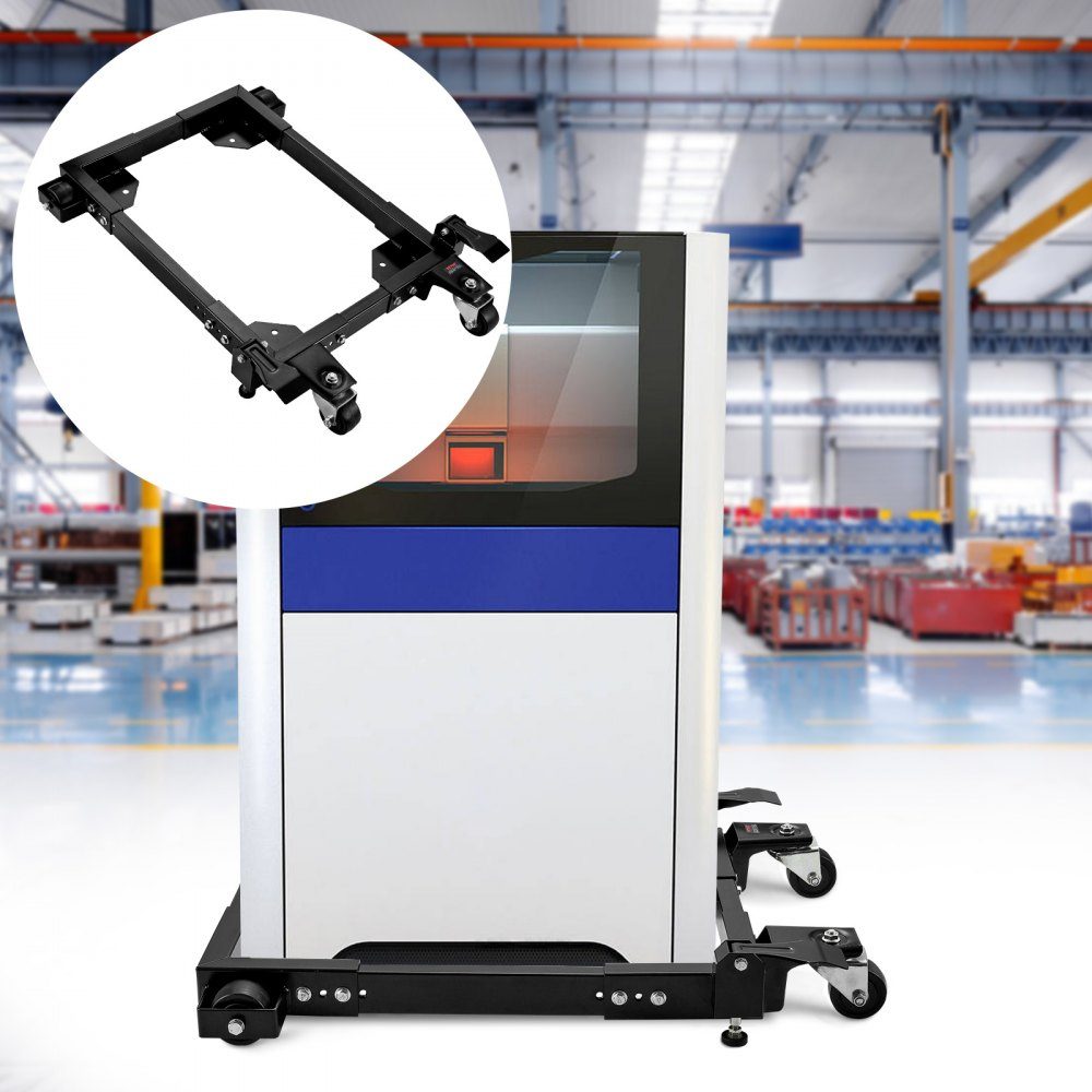 Base mobile, capacité de 1 500 lb, réglable de 18" x 24" à 26,5" x 31,5", base mobile universelle robuste avec roues pivotantes, pour équipement de travail du bois, scies à ruban, outils électriques, machines – Réf. HT-22998