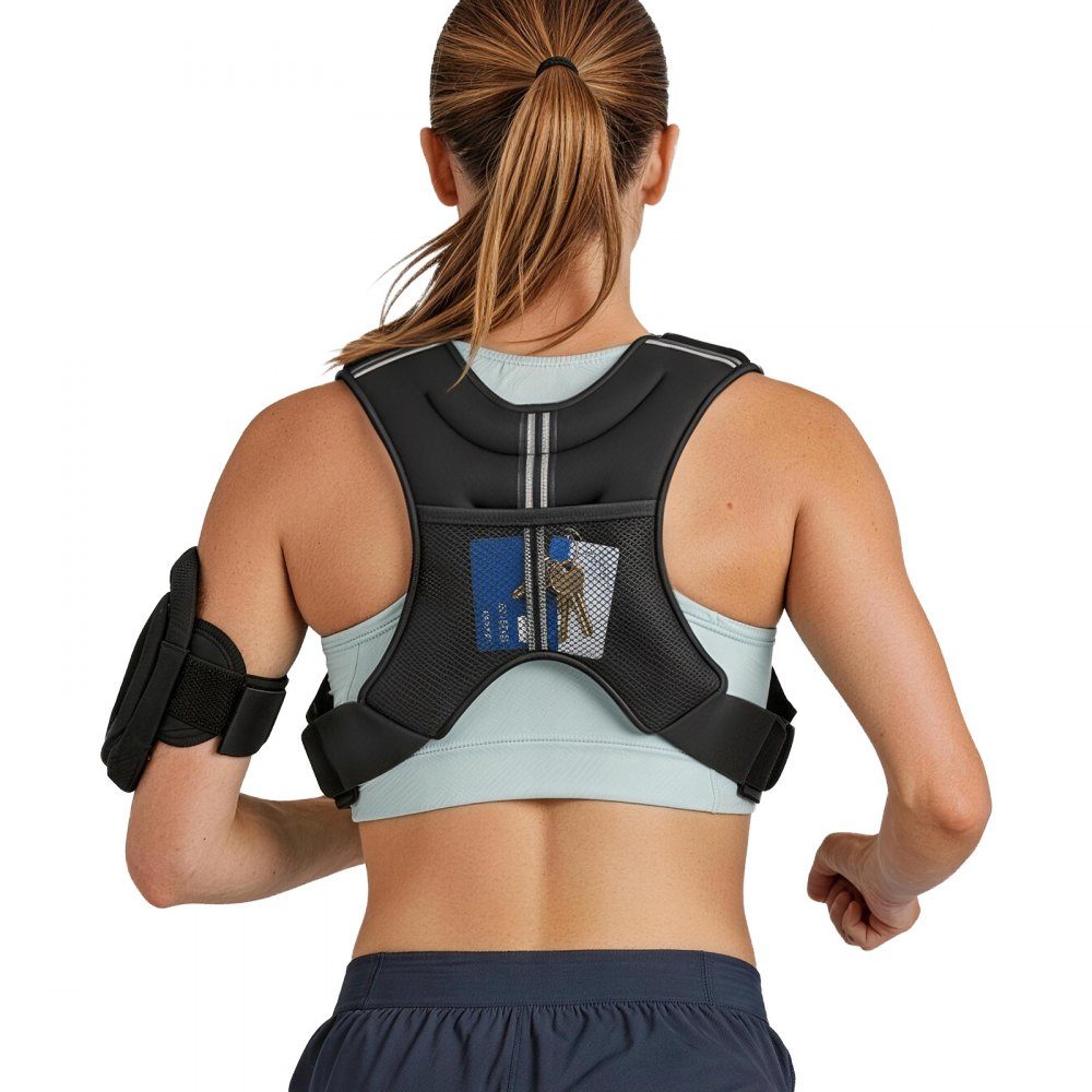 Gilet de poids 11 livres avec bande Réf. léchissante, boucle réglable, gilet de poids pour hommes et femmes, équipement d'entraînement pour la musculation, la course, le jogging, le fitness, la perte de poids