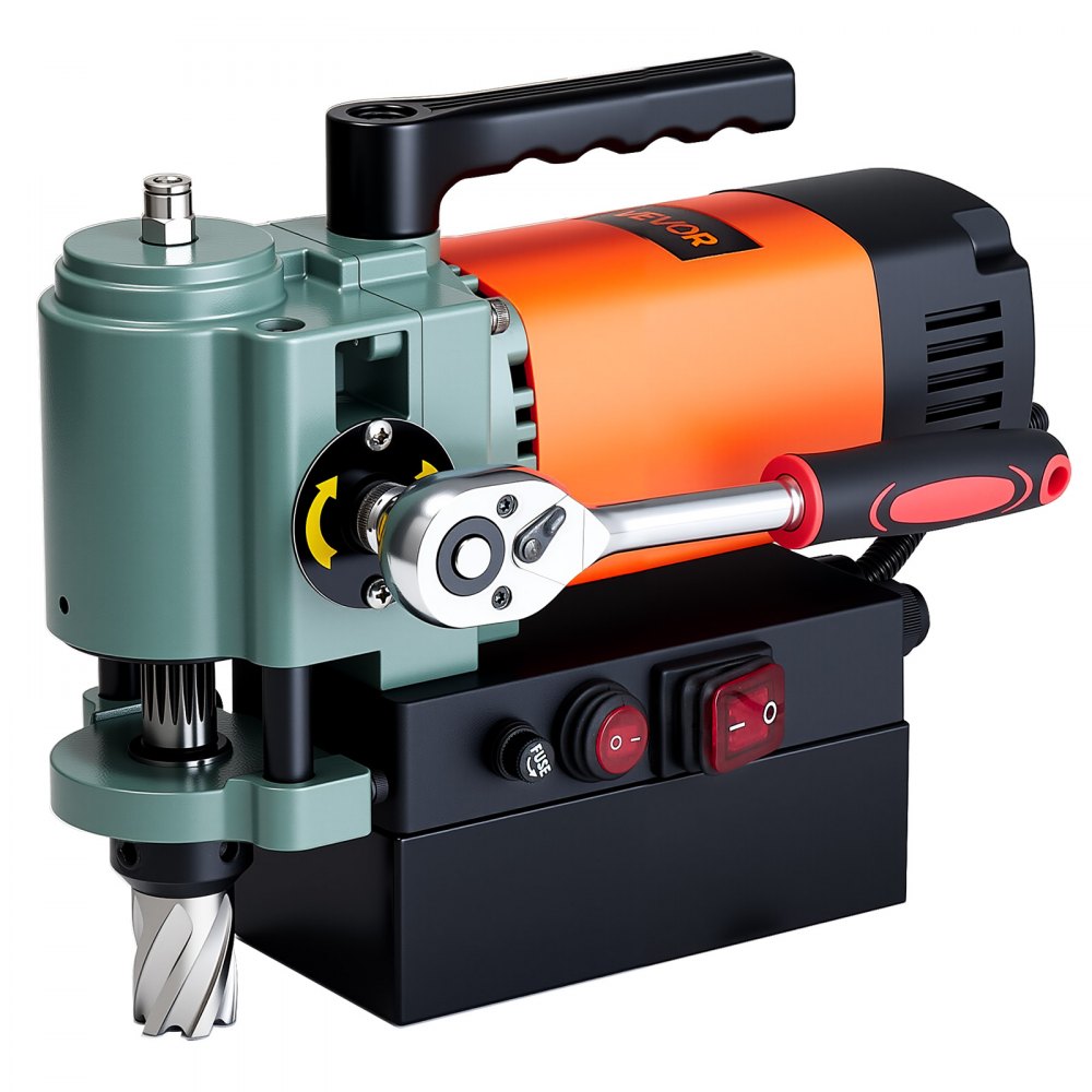 Low-Profile-Magnetbohrmaschine, 1300 W, 35 mm Bohrdurchmesser, 10000 N Leistung, tragbare Magnetbohrmaschine mit Weldon-Schaft für Metalloberflächen, industrielles Heimwerken