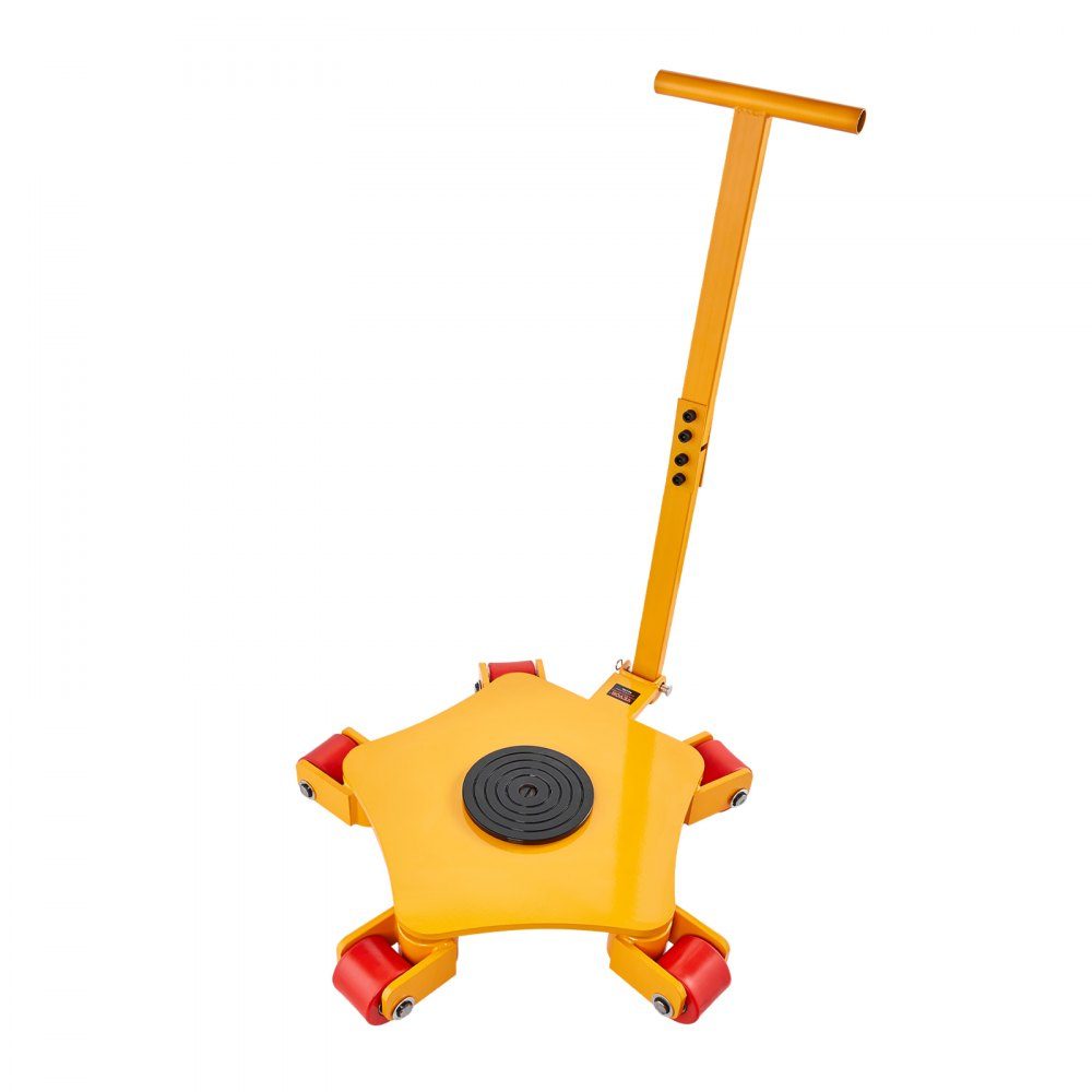 Machine Roller 4T, Machine Transport Roller, Machine Transport Roller with 360° Swivel Cap and PU Swivel Casters, Heavy Duty Industrial Machinery Furniture Trolley with Handle for Warehouse Workshop