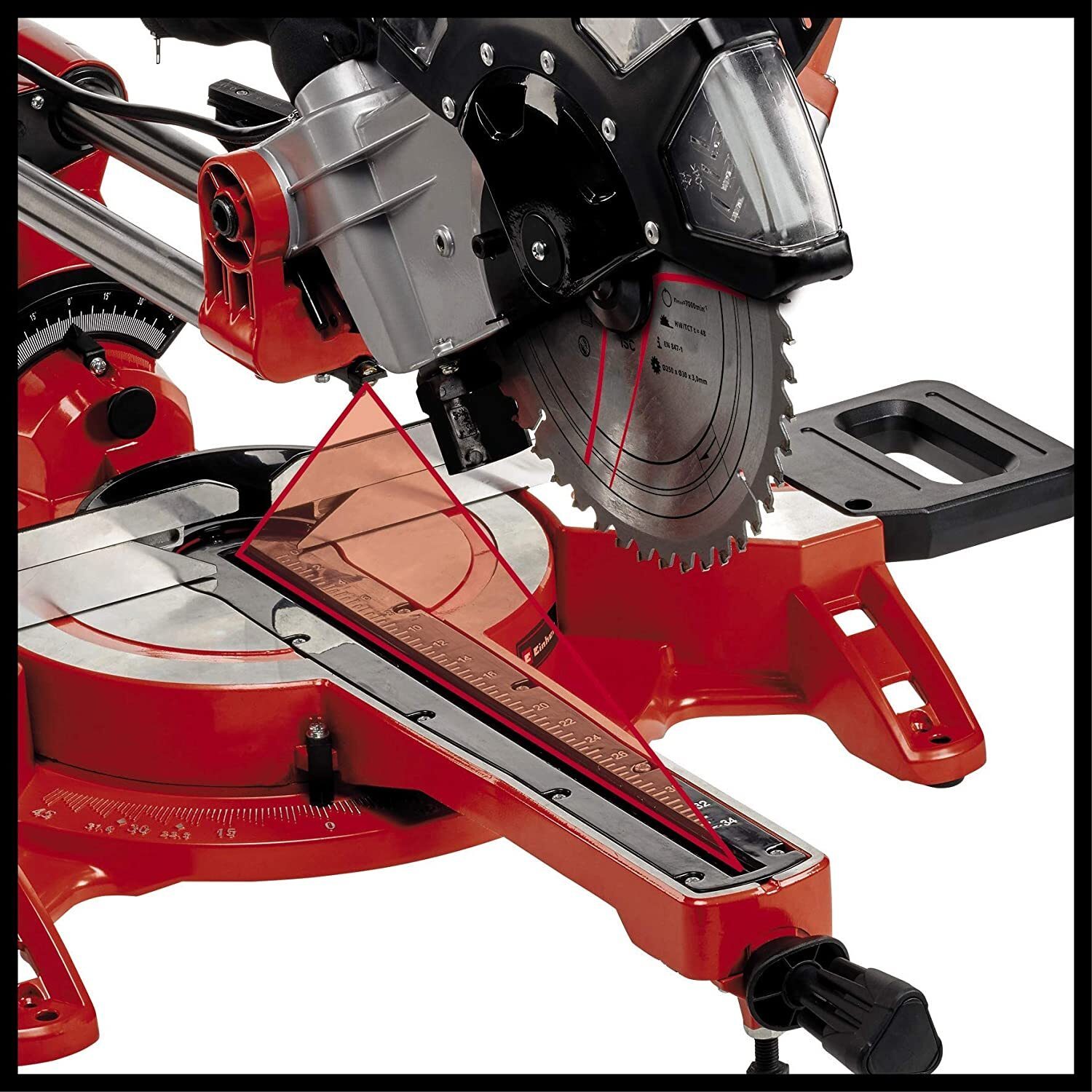 Einhell pull miter saw TC-SM 2534/1 Dual (max. 2350 W, Ø250 x Ø30 mm saw blade, 4000 min-1, integrated pull function, tiltable saw head, workpiece stop, laser, incl. carbide saw blade)