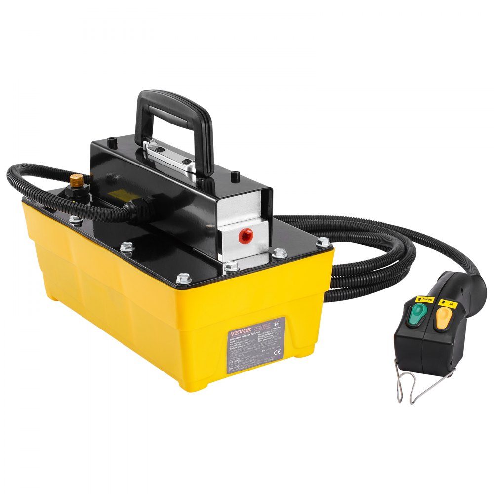 Pneumatyczna pompa hydrauliczna 10 000 PSI, pojemnik 2,3 l, wylot NPT 3/8 cala, wlot NPT 1/4 cala, pneumatyczna pompa hydrauliczna z tworzywa sztucznego ze zdalnym sterowaniem, do maszyn z ramą samochodową i pras hydraulicznych