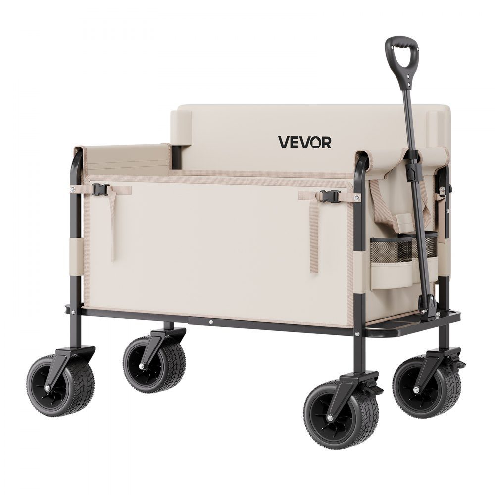 Chariot à bras, capacité de charge de 250 kg, chariot pliable 2 en 1, convertible en banc, chariot polyvalent avec poignée réglable, chariot d'extérieur pour courses, camping, jardinage