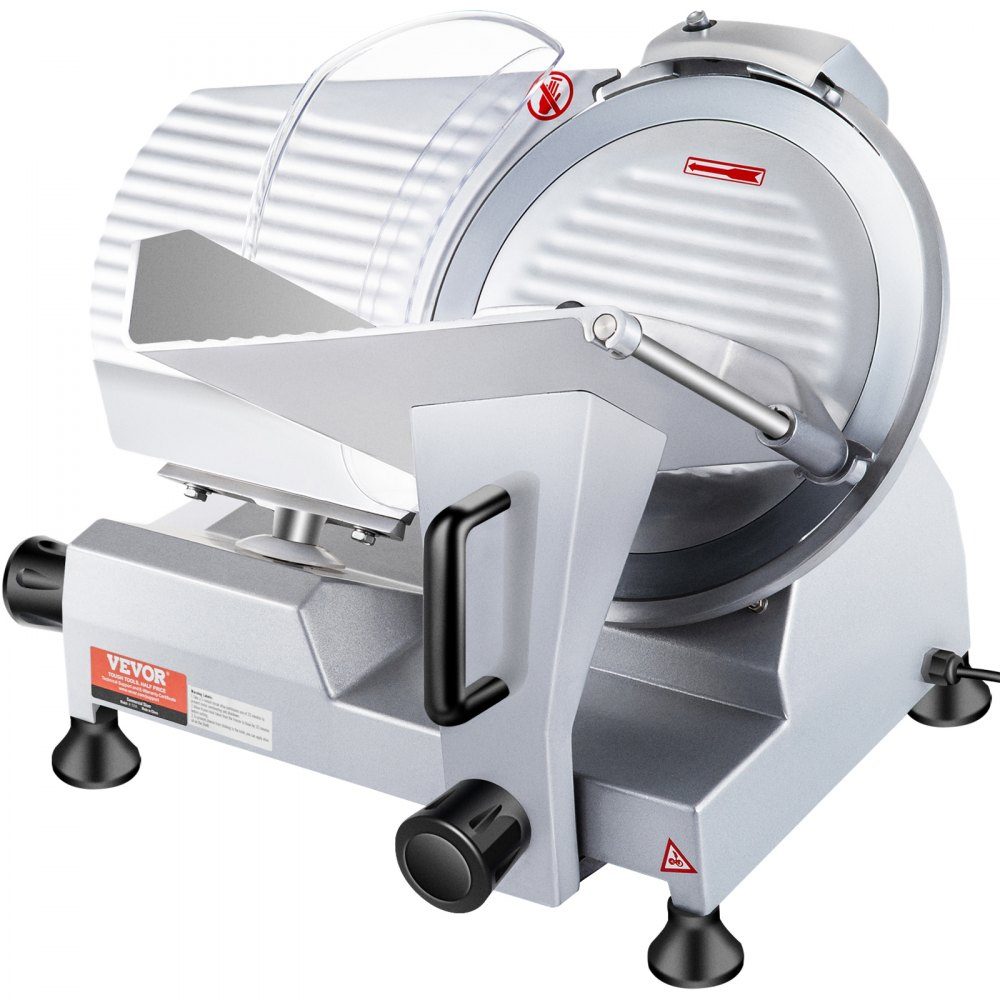 Commercial Meat Slicer, 240W Electric All Slicer Food Slicer with 10" Carbon Steel Blade, 0-12mm Adjustable Thickness for Meat, Cheese, Vegetables etc