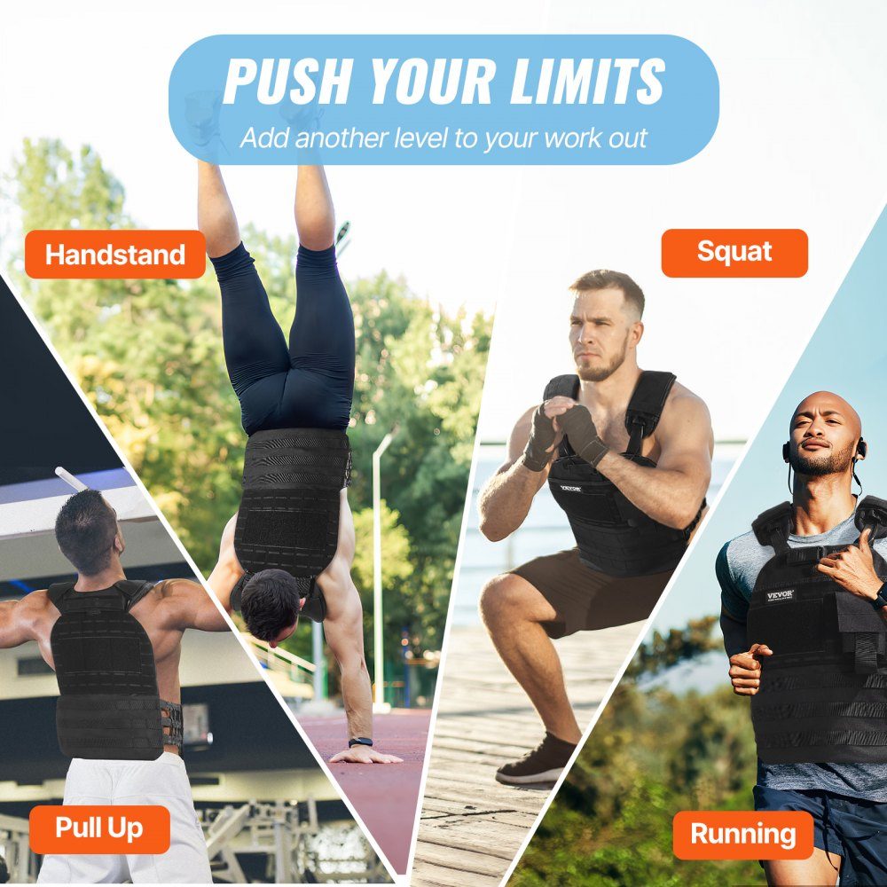 Weight Vest 40lbs Adjustable Weight Jacket for Men Women Training Equipment for Strength and Endurance Training Running Jogging Walking Fitness Weight Loss Black