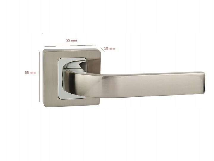 Poignée de porte intérieure avec jeu de poignées à rosace, poignée de porte, ferrure de porte, jeu de poignées de porte, mat/chromé