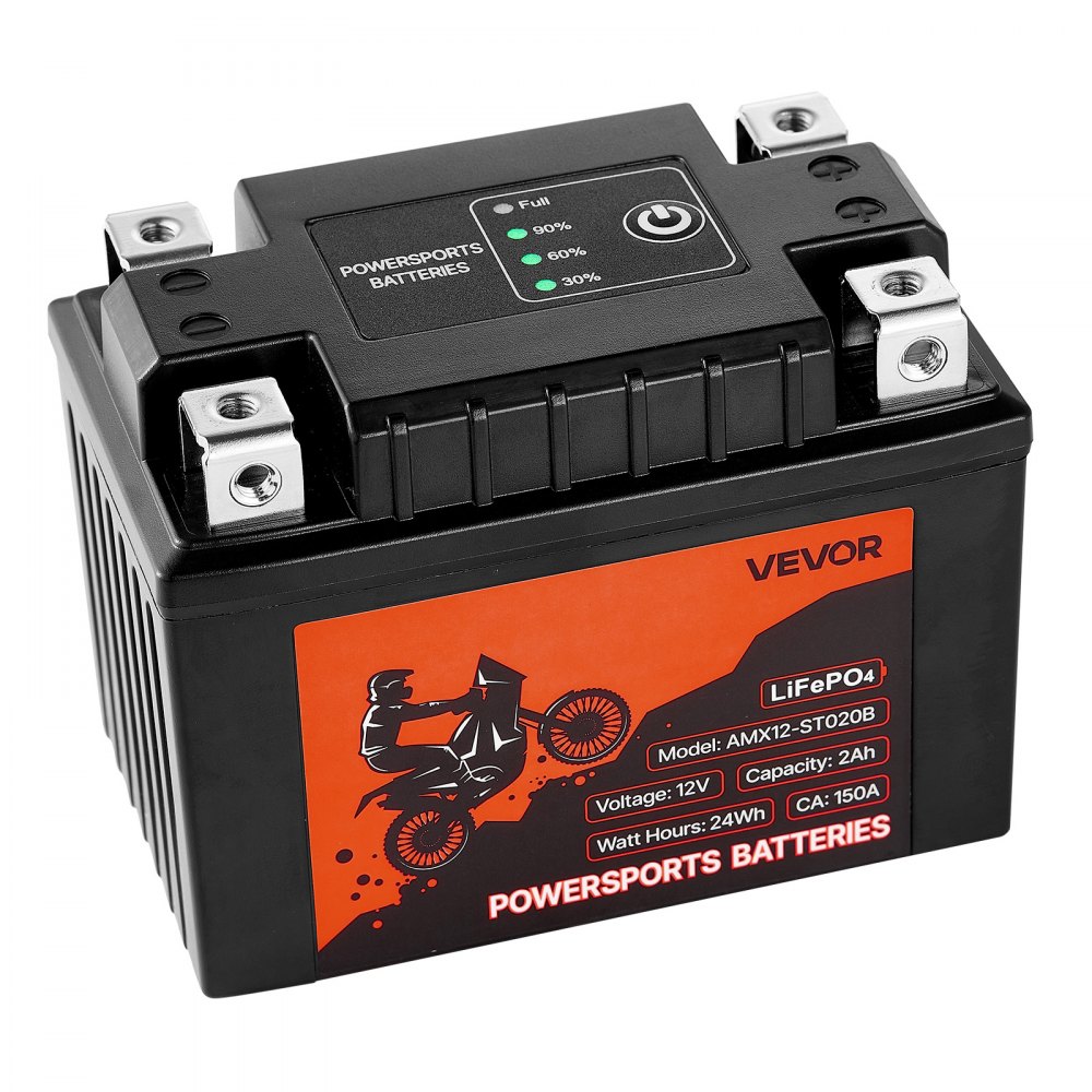 Motorcycle Battery, 12 Volt 2Ah LiFePO4 Lithium Precharged Powersports Battery, Maintenance Free and Powerful, Compatible with ATV, Motorcycle, Jet Ski, Scooter, UTV and More Motorcycle Battery, 12 Volt 2Ah LiFePO4 Lithium Precharged Powersports Battery, Maintenance Free and Powerful, Compatible with ATV, Motorcycle, Jet Ski, Scooter, UTV and More