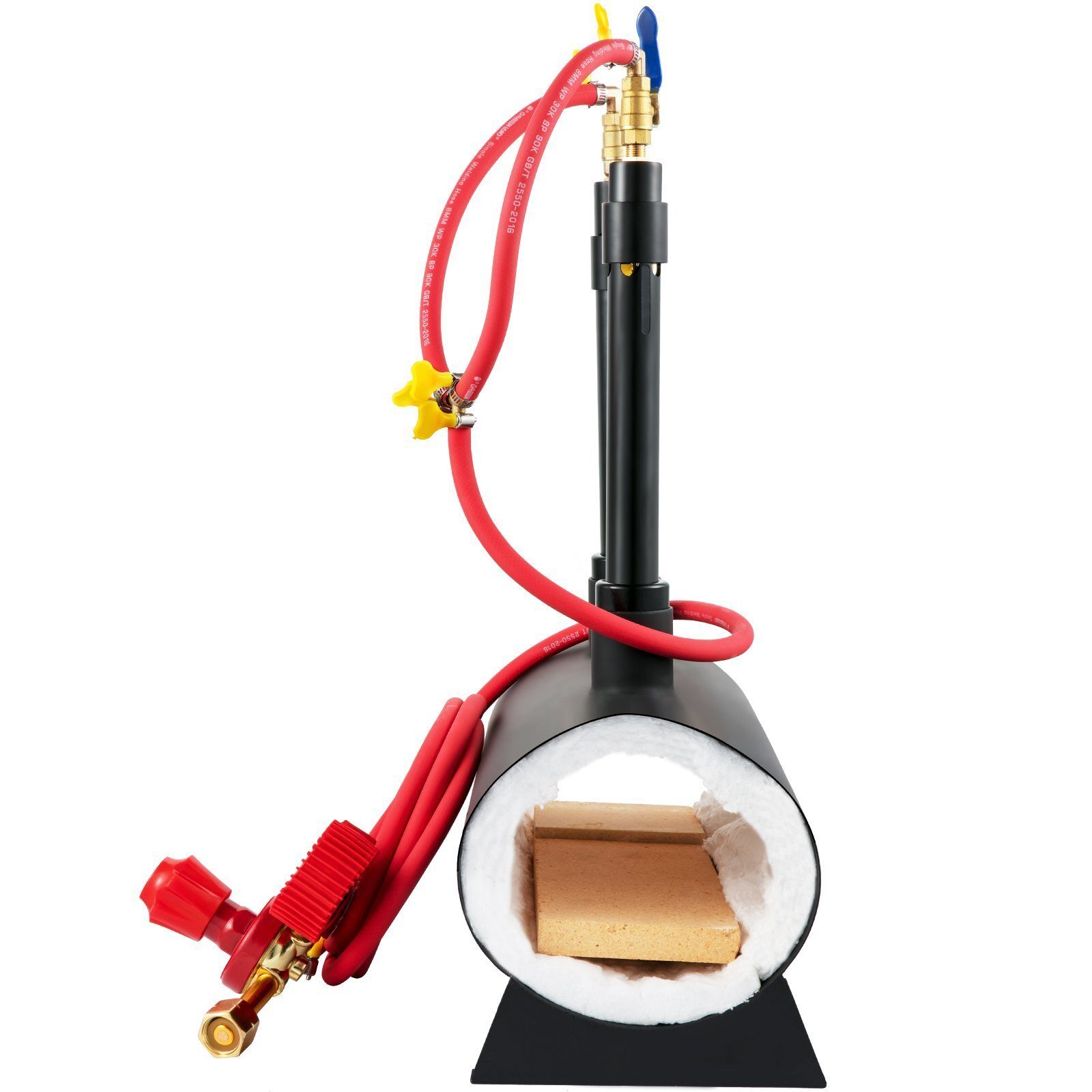 XXL starter set gas forge furnace 1350 °C, burner forge 14 L, forge furnace with two burners, lining with aluminum silicate fiber, metal forge max. output 153.6 kWh / 524,000 BTU, farrier