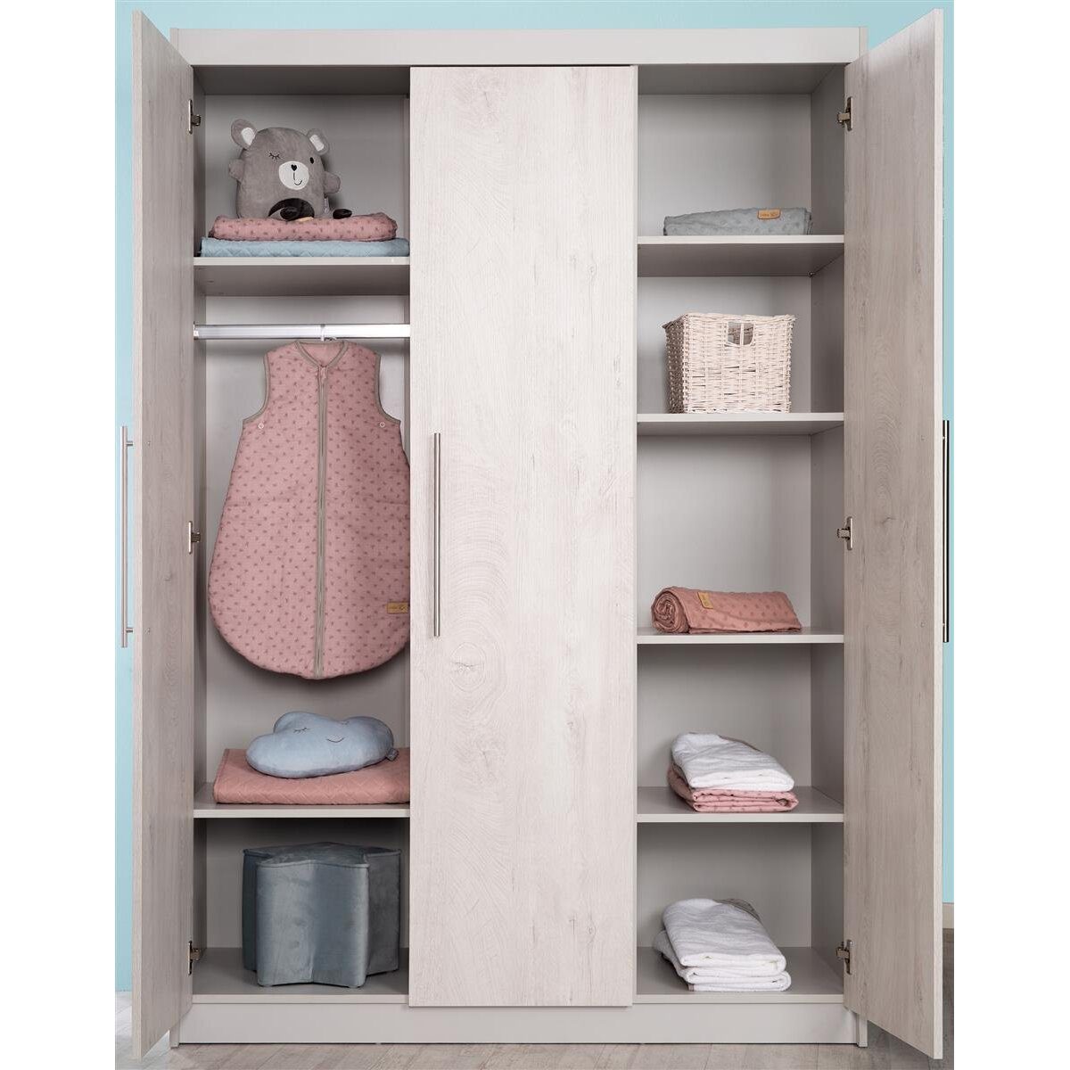 roba wardrobe 'Maren 2', 3 doors, light gray/white