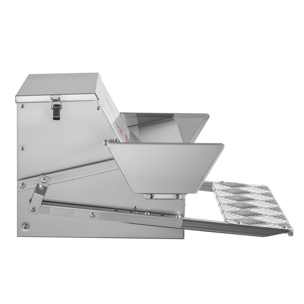 Futterautomat 11,3 kg Fassungsvermögen, Hühnerfutterautomat mit Trittklappen und verschließbarem Deckel, Futterspender aus verzinktem Stahl, Futtertrog für Hühner, Zwerghühner, Geflügel