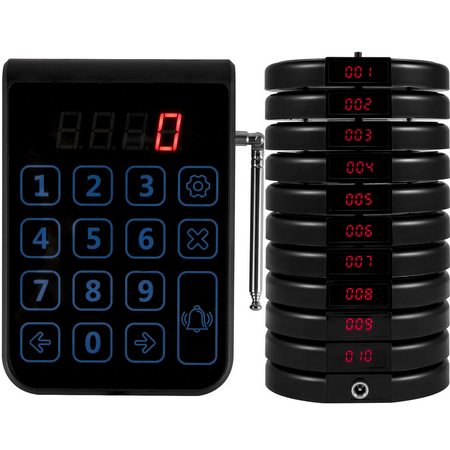 Restaurant Pager System Kundenrufsystem 10 Pager für Food Trucks Bar Gastro Restaurant Food Truck Kundensystem