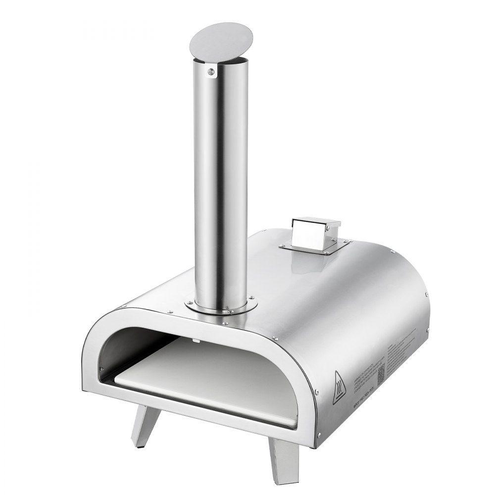 Outdoor Pizza Oven, 12" Pellet Pizza Oven, Portable Pizza Oven with Built-in Thermometer, Wood Burning Stove, Pizza Stone, Shovel and Carry Bag, Stainless Steel Pizza Maker for Garden Camping