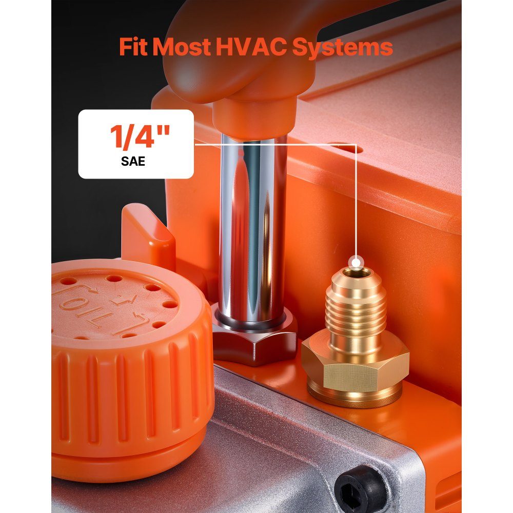 Vacuümpomp met manometer 4,5 CFM 127 l/min 250 W 1-traps draaischuifvacuümpomp manometerset voor R134a, R22, R410a, R1234YF en R32 met draagtas voor auto-airconditioner