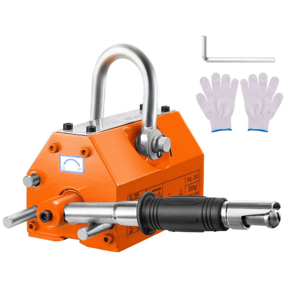 Load lifting magnet crane magnet (300 kg load capacity, 750 kg pulling force, -40 to 80 ℃), 10 pieces magnets hand-controlled fork lifting magnet lifter magnetic lifter yellow neodymium lifting magnet tool