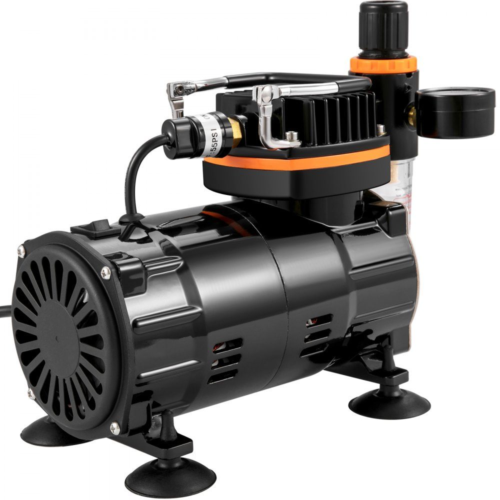 Professionelles Dual-Action-Airbrush-Spritzpistolen-Set, 18–23 l/min, 120 W, 230 V, Mini-Airbrush-Luftkompressor, Schwerkraft, Lackierpistole für Werbeillustrationen, Körperbemalung, Modellbau, Nageldesign