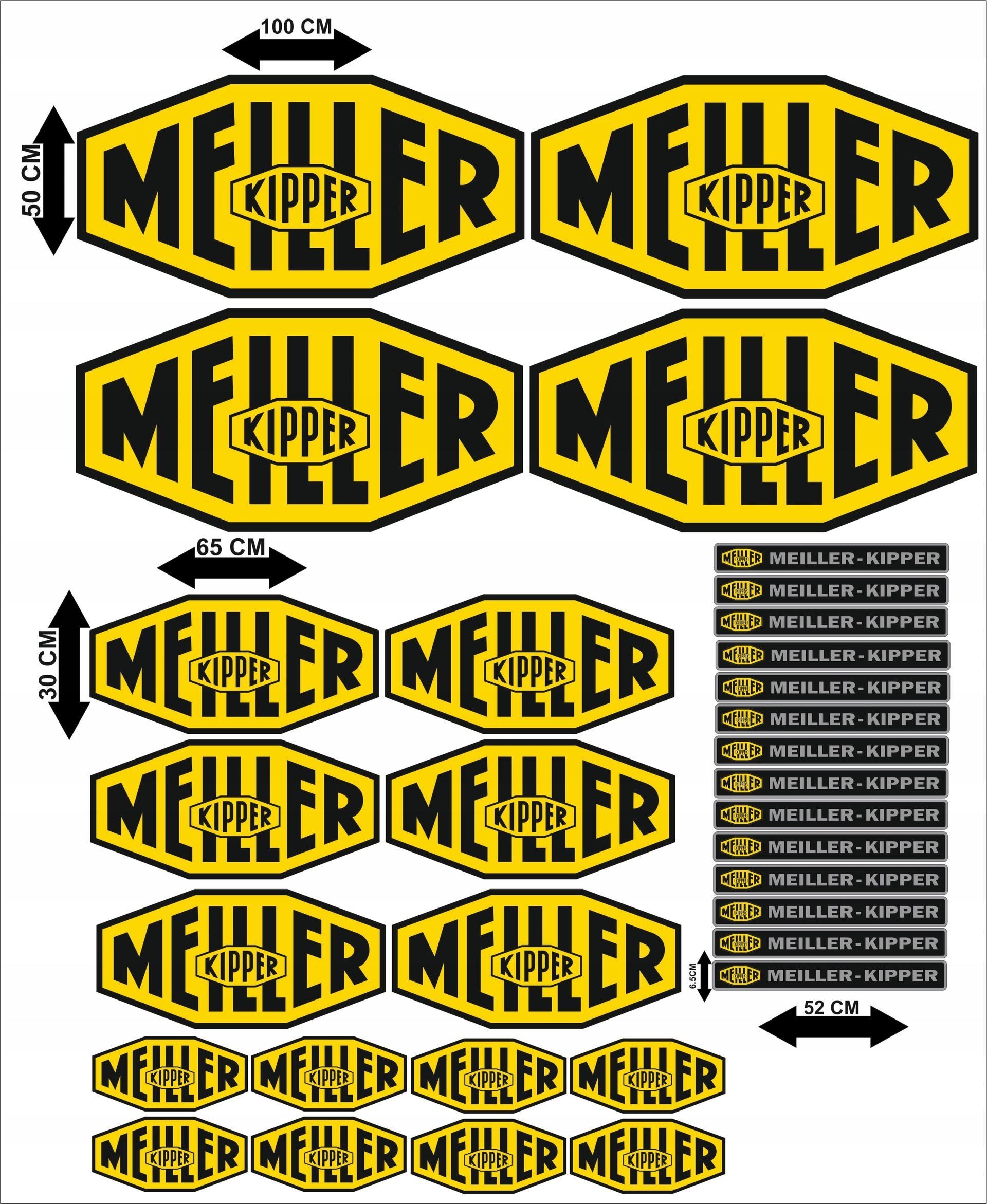 MEILLER Kipperaufkleber-Set – passend für Anhänger und LKW von MAN, IVECO, DAF, Actros, Mercedes und mehr