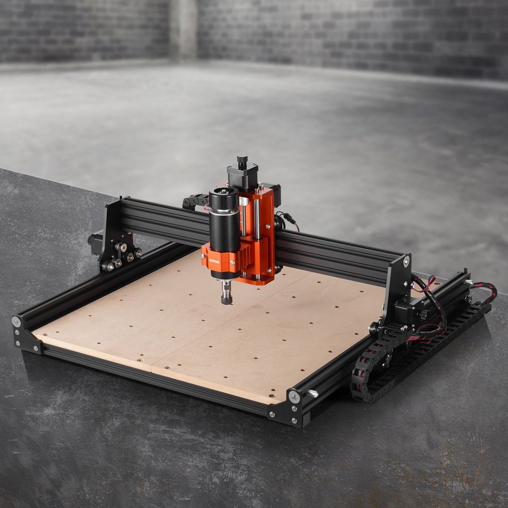 CNC Milling Machine 300W Engraving Machine 3 Axis GRBL Control Wood Engraving Carving Milling Machine Kit 400x400x60mm Work Area 1200RPM for Wood Acrylic MDF PVC Plastic Foam