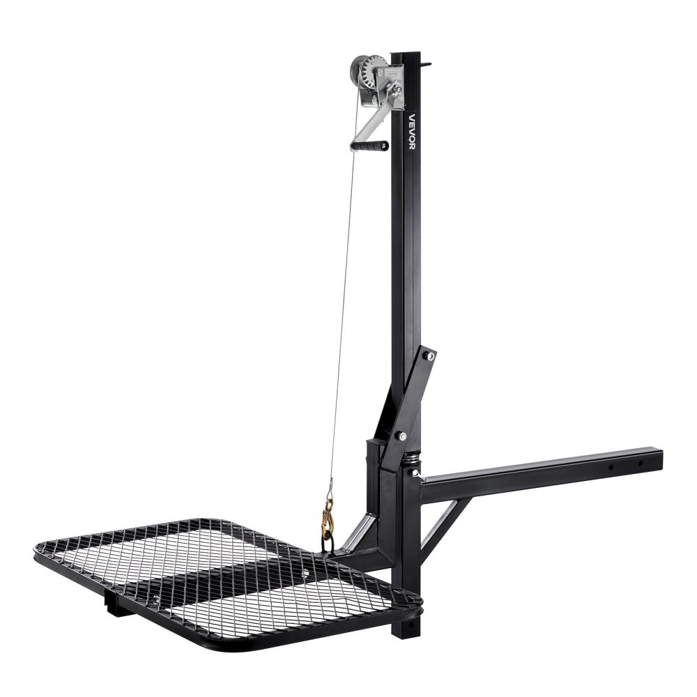Game Hoist, Hirschhebebühne mit Anhängerkupplung und Hebesystemplattform, 136 kg Tragfähigkeit, Game Hoist-Windenhebebühne mit 2-Zoll-Empfänger, 360-Grad-Schwenkwelle und faltbar, 1440 x 900 x 1310 mm Game Hoist, Hirschhebebühne mit Anhängerkupplung und Hebesystemplattform, 136 kg Tragfähigkeit, Game Hoist-Windenhebebühne mit 2-Zoll-Empfänger, 360-Grad-Schwenkwelle und faltbar, 1440 x 900 x 1310 mm
