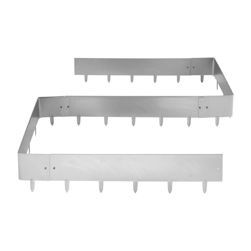 Lawn edging, pack of 10, 100 x 23 cm, bed edging, bed edging made of Corten steel with 11 connecting plates, bed edging, lawn slabs, mowing edge, garden palisade made of metal for flower beds and garden paths