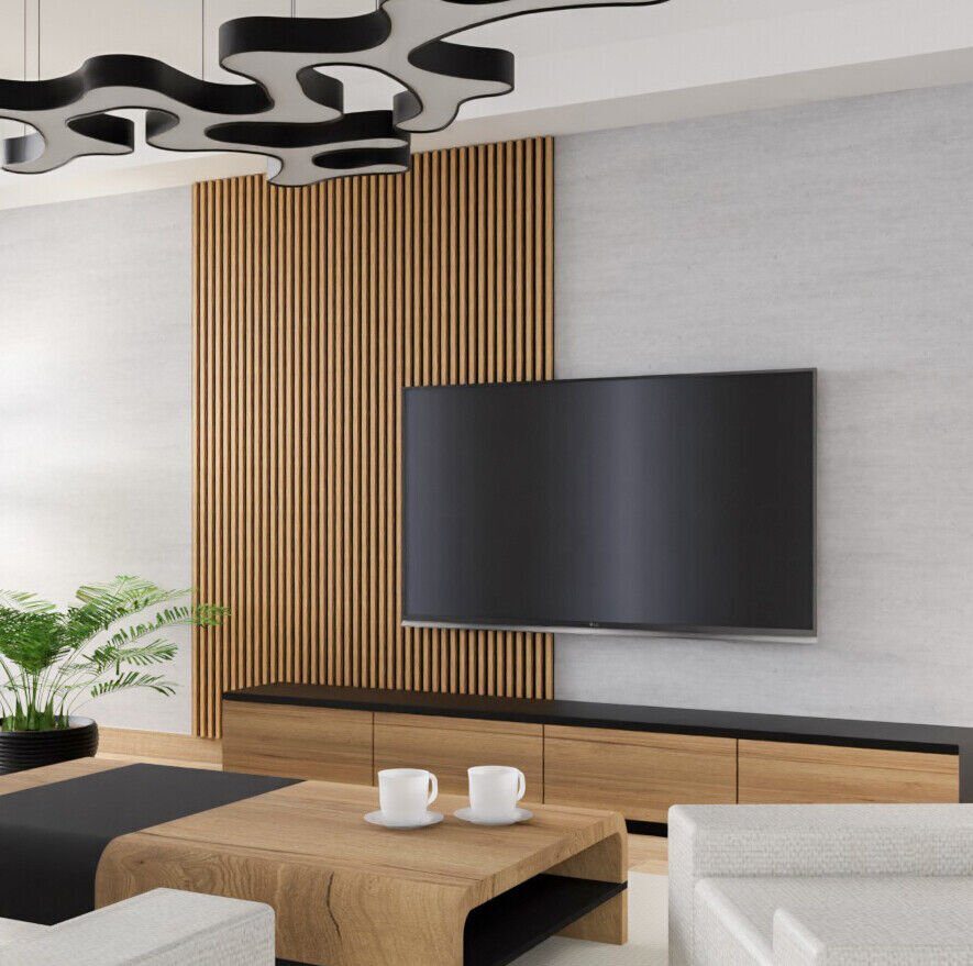 Designer premium slat wall acoustic panels wooden wall wall panels wall cladding height 2.7 m including accessories