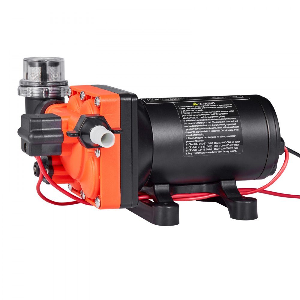 Membranpumpe, 12 V DC, 18,9 l/min, selbstansaugende 4-Kammer-Membran-Wasserpumpe mit automatischem Druckschalter, 4,8 bar Druck für Wohnmobil, Wohnwagen, Schiff, Yacht, Autowäsche