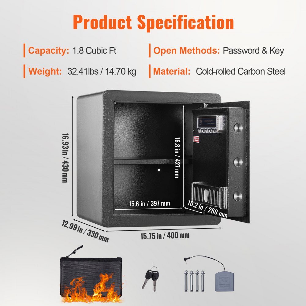 Safe, document safe, safe, wall safe, 51L office