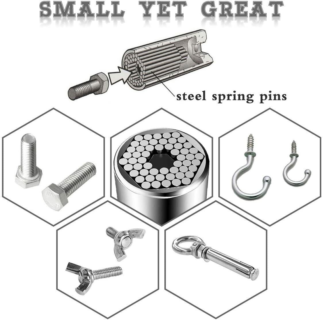 Socket Wrench Universal Wrench Universal Nut Multifunctional Hand Tools Repair Tools 7-19mm with Adapter