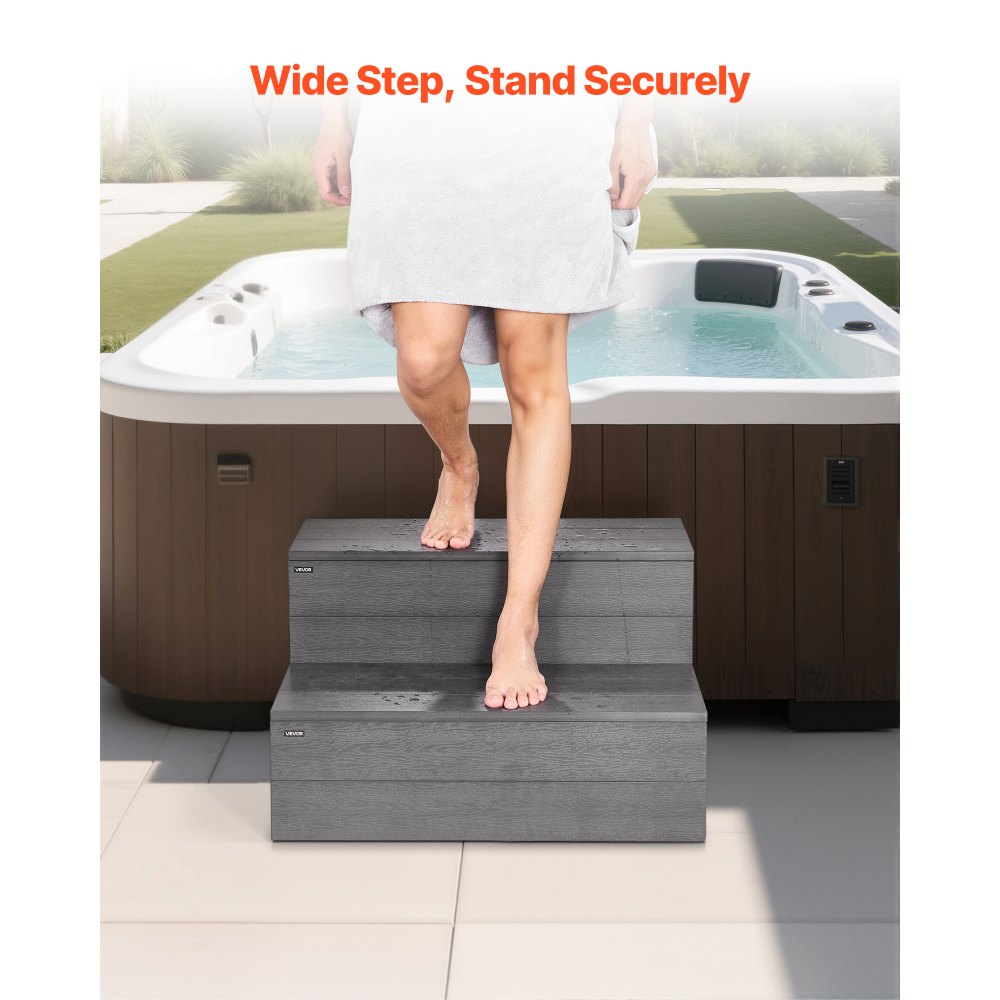 Badewannen-Stufen-Pool-Treppe, 2-stufige Außentreppe, 635 mm breite HIPS-Leiter für oberirdische/aufblasbare Pools mit 500 Pfund Tragfähigkeit, vielseitig einsetzbar für Wohnmobile auf Veranda und Terrasse Badewannen-Stufen-Pool-Treppe, 2-stufige Außentreppe, 635 mm breite HIPS-Leiter für oberirdische/aufblasbare Pools mit 500 Pfund Tragfähigkeit, vielseitig einsetzbar für Wohnmobile auf Veranda und Terrasse