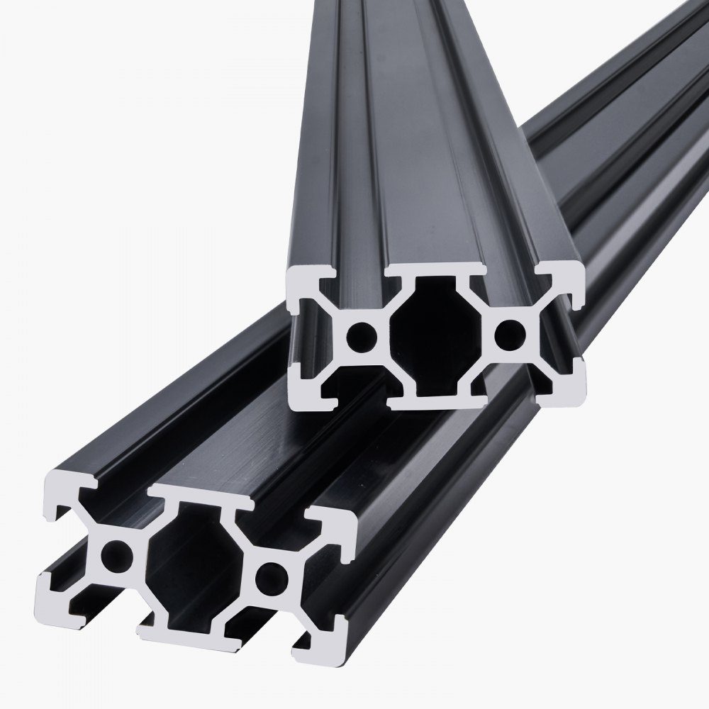 4 pièces Profilé en aluminium 1000 mm T-slot 2040 Profilé extrudé en aluminium Norme européenne Anodisé Profil de rainure de rail linéaire pour imprimante 3D CNC Machine DIY Gravure laser Noir