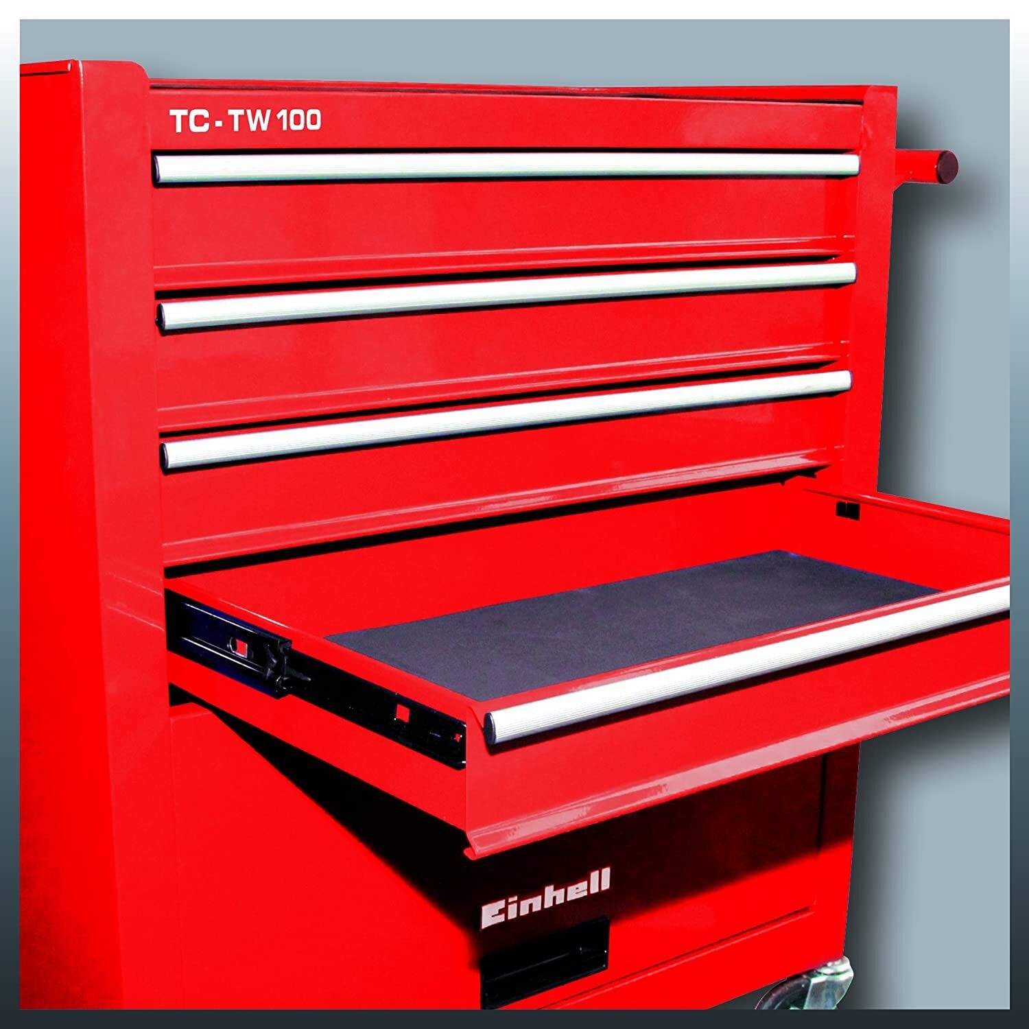 #WYPRZEDAŻ# Wózek warsztatowy Einhell TC-TW 100 (maks. 75 kg, 4 płynnie wysuwające się szuflady, 4 kółka obrotowe)