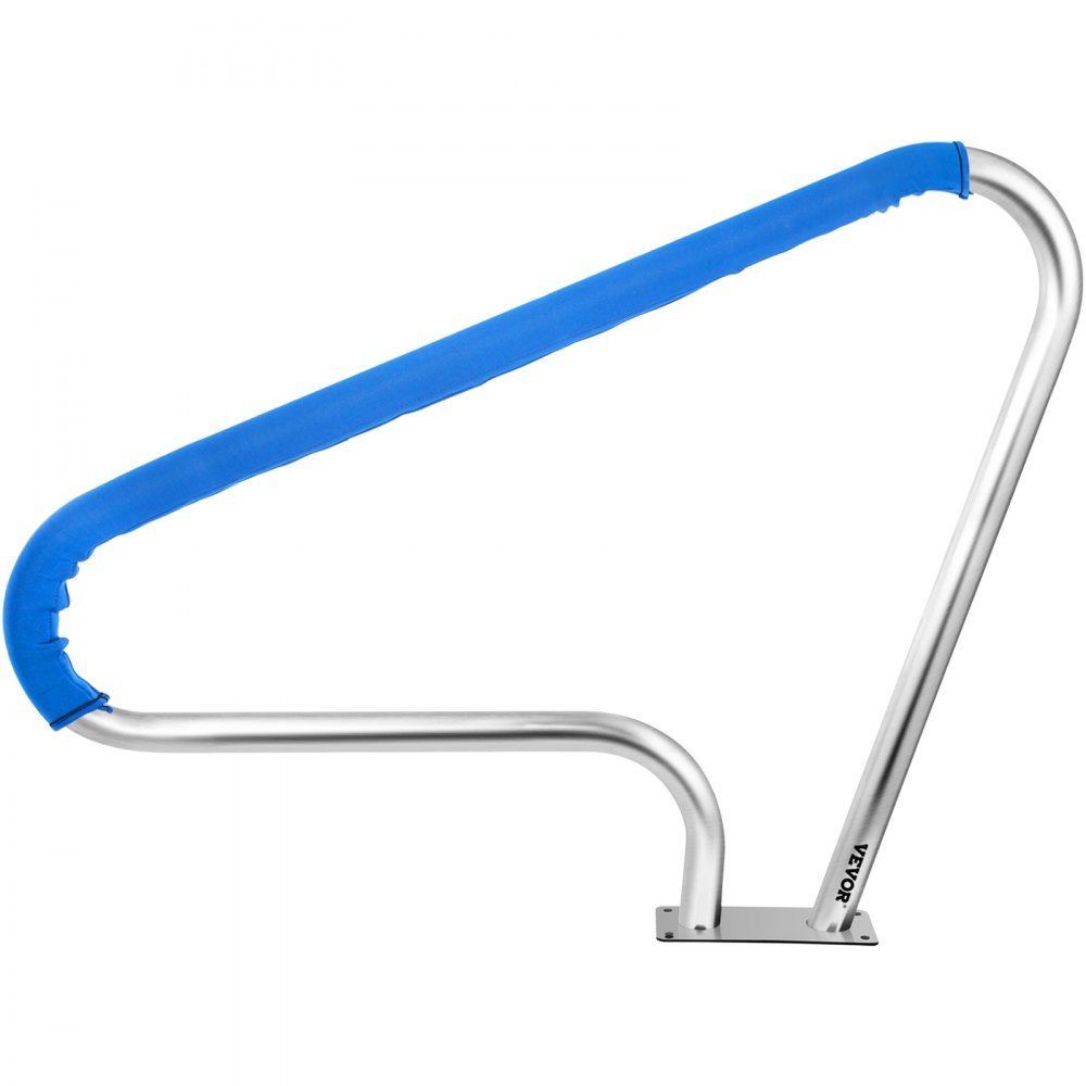 Schwimmbad-Handlauf 121,9 x 91,5 cm, Pool-Haltegriff 4,8 cm, Einstiegshilfe aus Edelstahl, Pool-Kurven-Design, Griffbogen mit Griffabdeckung und Zubehör, ideal für Schwimmbäder mit geneigter Position, Spa-Wasserpark