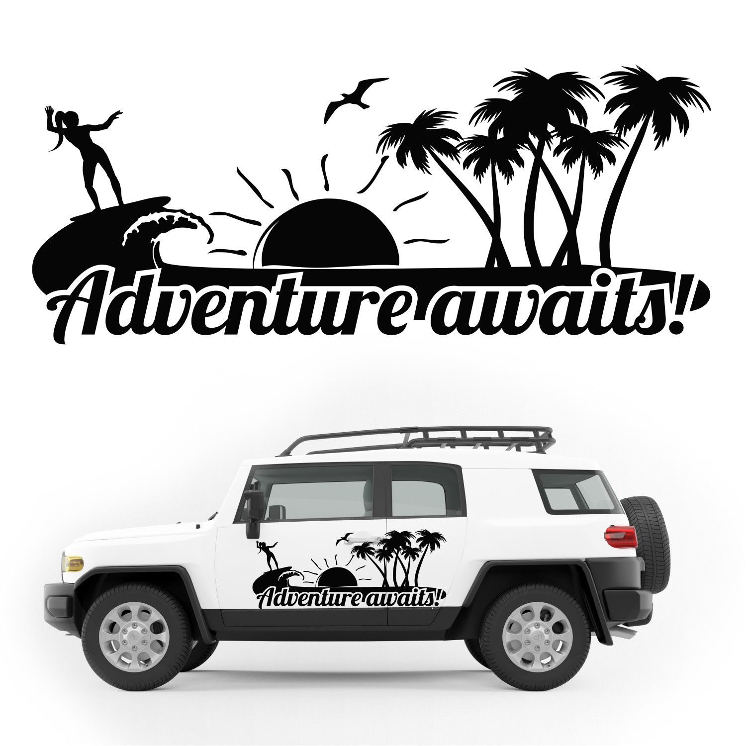 Sticker for motorhome, caravan, car - mountains (120x50 cm) motif 8