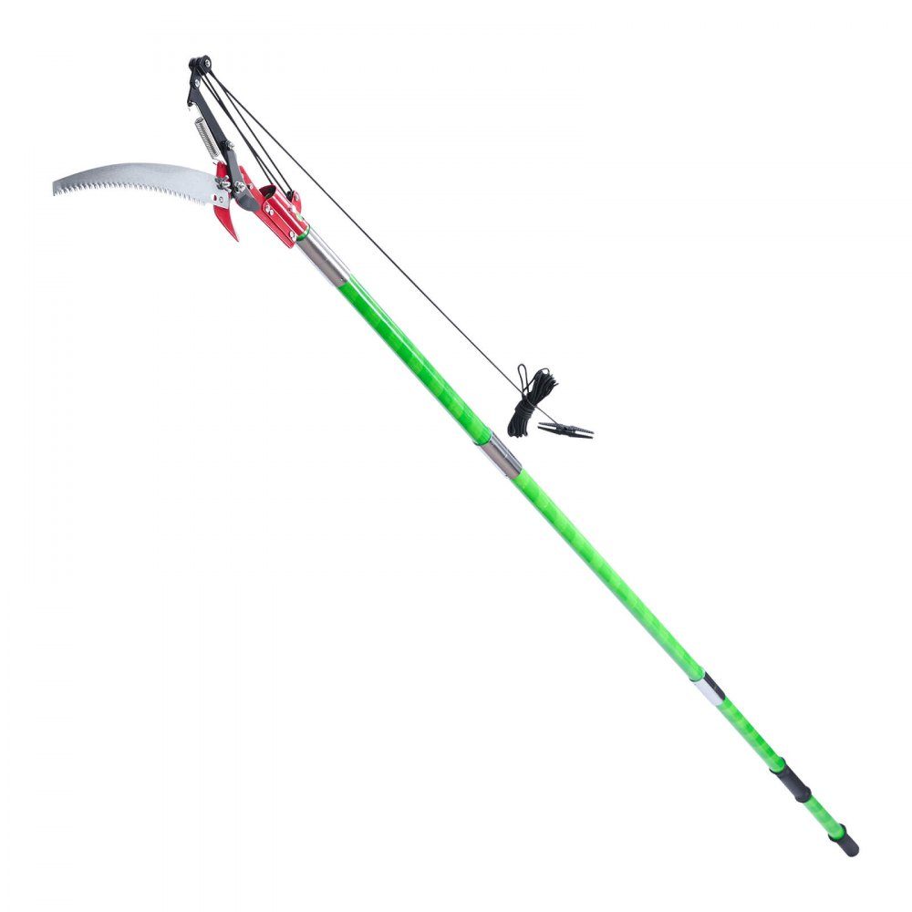 Astsäge mit Teleskopstiel, 85,3-32,5" verstellbar, scharfes Sägeblatt aus 65Mn-Stahl, leichter Fiberglasstab, Teleskop-Baumsäge zum Trimmen hoher Äste, (inkl. Astschere)