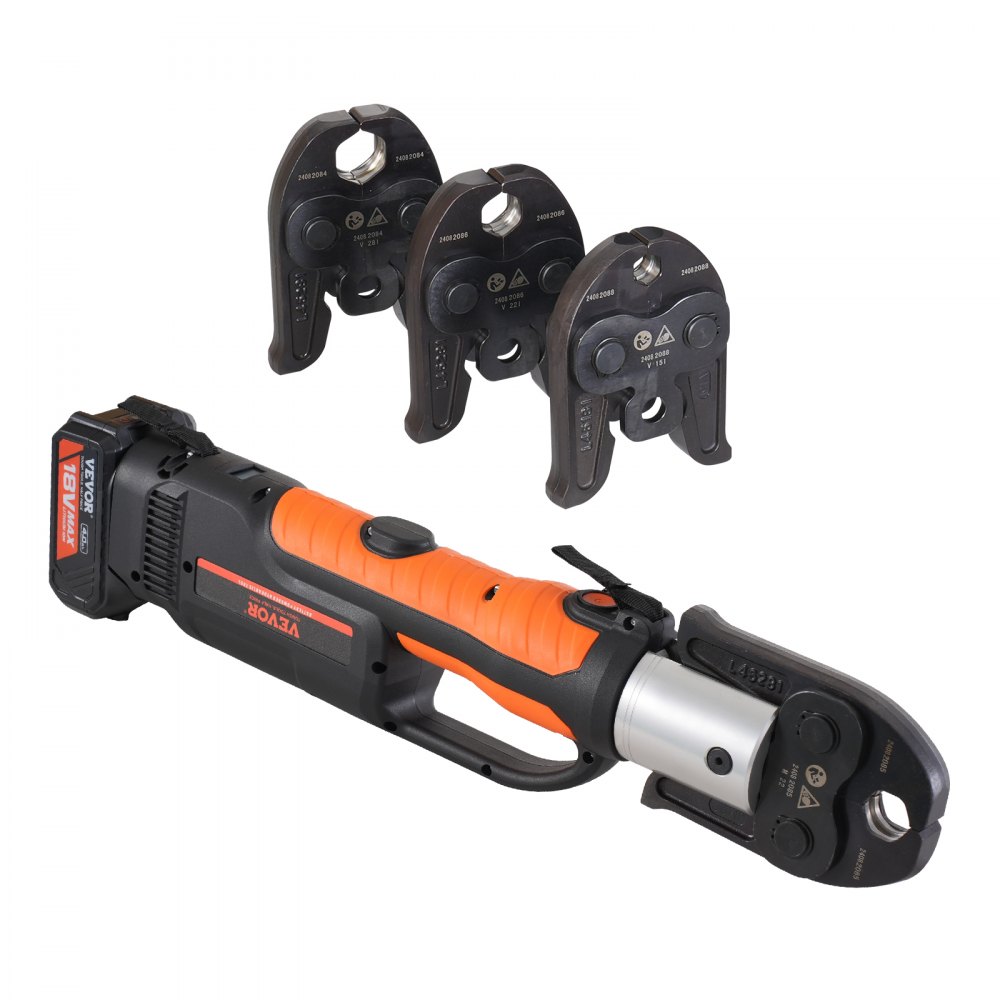 Presswerkzeug- und Akku-Set, 32 kN Rohr-Crimpzange, elektrische Rohr-Crimpzange mit V15-, V22-, V28-Backen, Presswerkzeug-Set mit 2 Stück 18 V 4,0 Ah Akku, Schnellladegerät und Tragetasche Presswerkzeug- und Akku-Set, 32 kN Rohr-Crimpzange, elektrische Rohr-Crimpzange mit V15-, V22-, V28-Backen, Presswerkzeug-Set mit 2 Stück 18 V 4,0 Ah Akku, Schnellladegerät und Tragetasche