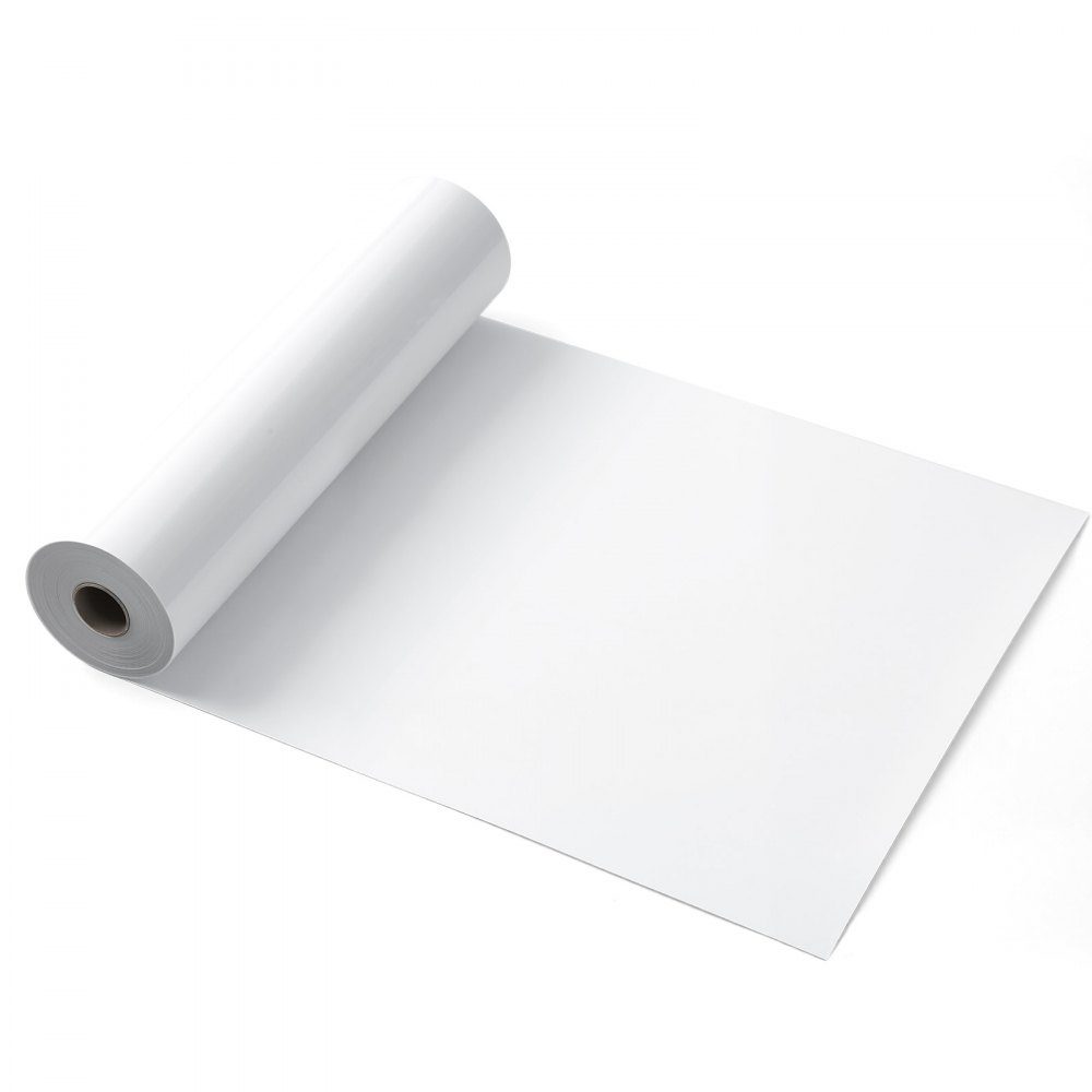 Vinyl Film Heat Transfer Transfer Film (304.8 x 15240mm) Gloss White HTV Iron On Vinyl Roll Compatible with Cutting Machines for Various Materials T-Shirts Cushions Hats