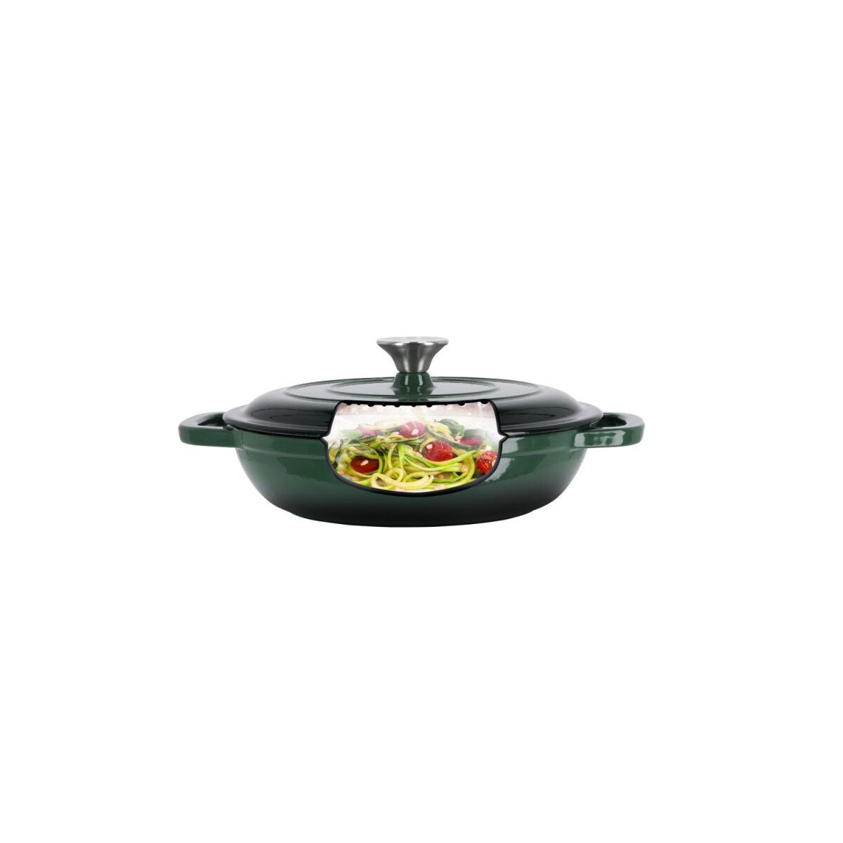 Żeliwna patelnia do serwowania SILVERCREST® 26 cm / 2,4 litra (zielona)