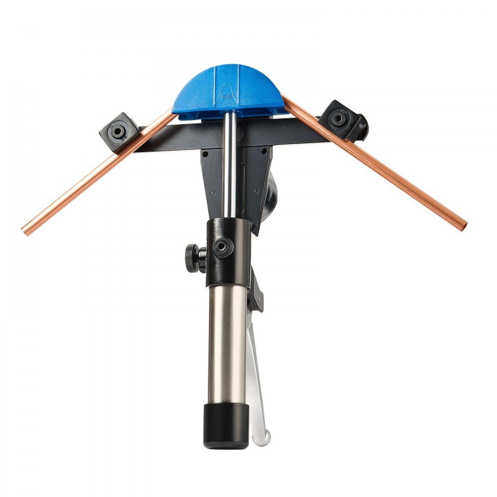 Hydraulic pipe bender, 6-22 mm, pipe bender 90°, forward, with 7 colored aluminum alloy jaws, for repairs in heating, ventilation and air conditioning, refrigeration and automotive technology