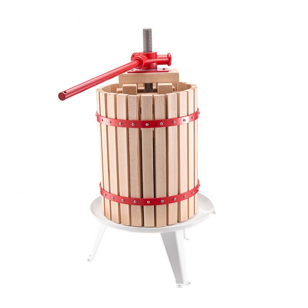 Fruit Wine Press, Fruit Grinder (18L), with Solid Wood Basket with 8 Blocks, Heavy Duty Manual Juicer, Cider Press, Apple Press, Grape Press, Olive Oil Press with Handle, Juicer for Kitchen