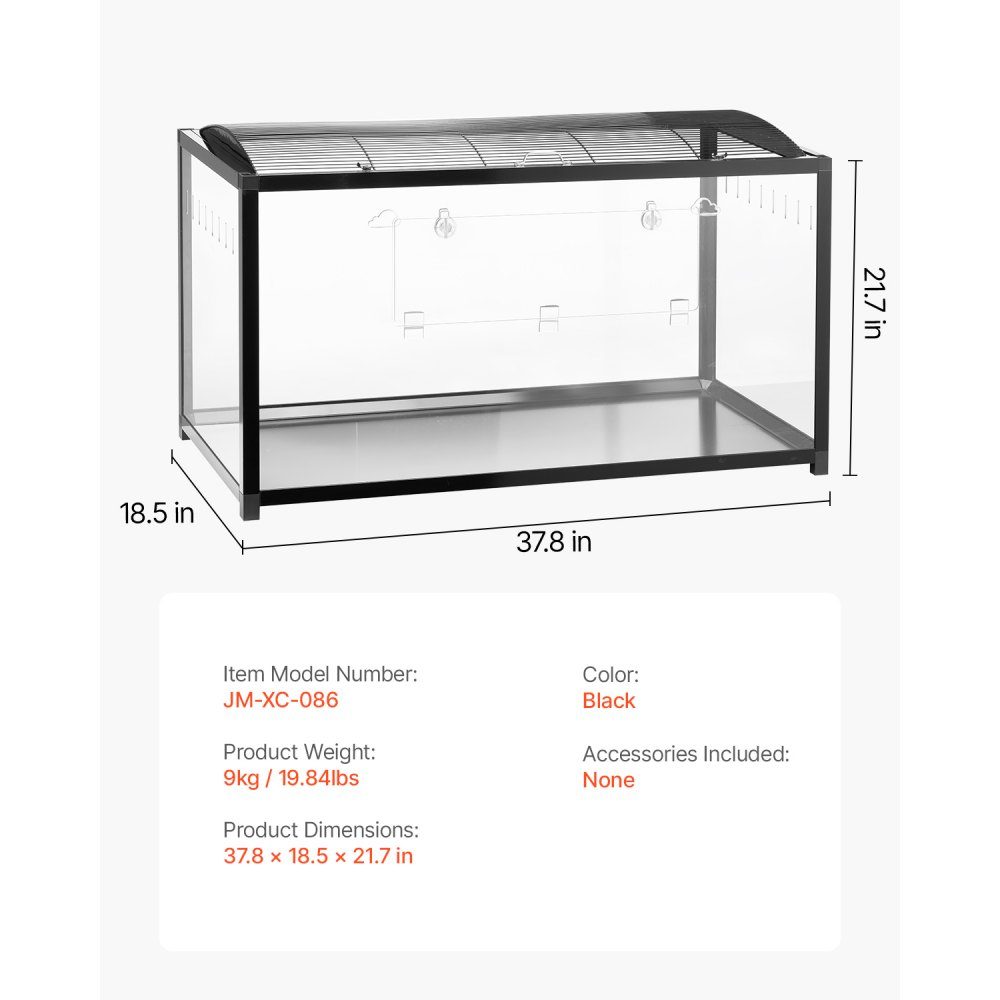 Hamsterkäfig, 360°-Ansicht, transparenter Hamsterlebensraum, Kleintierkäfig, 96 x 47 x 55 cm, belüfteter Mäusekäfig mit Vordertür, Rattenkäfig, tragbares Hamsterhaus für Ratten, Meerschweinchen