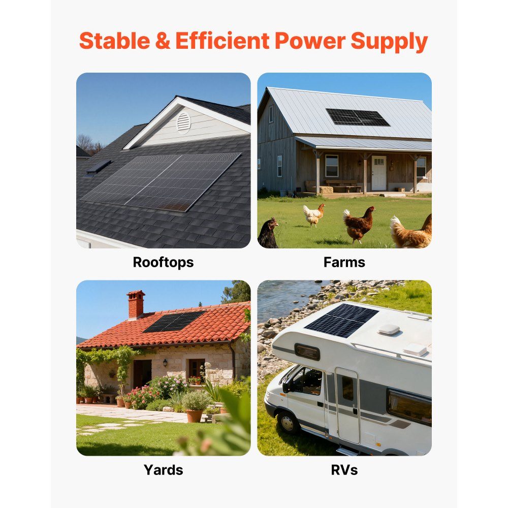 Bifacial Solar Panel 2pcs 400W 16BB Monocrystalline N Type PV Module 24% Efficiency Waterproof IP65-Solarpanel with MC4 Output and Aluminum Frame for Car Boat RV Off Grid