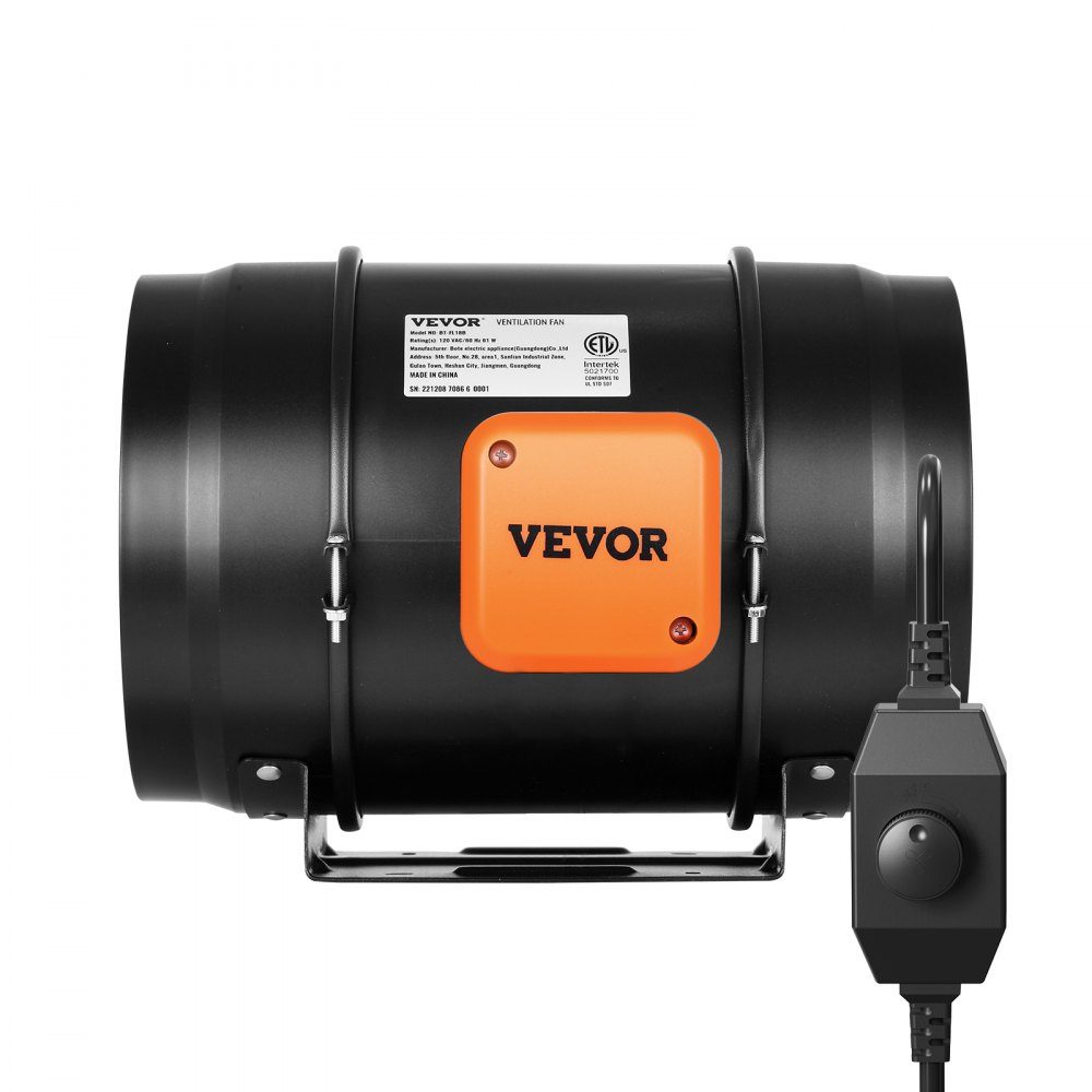 Inline-Kanalventilator, 203,2 mm, Rauchabzug, Inline-Kanalventilator mit variablem Geschwindigkeitsregler, leiser Abluftventilator mit Wechselstrommotor für Kühlverstärker, Wachstumszelte, Hydrokulturen