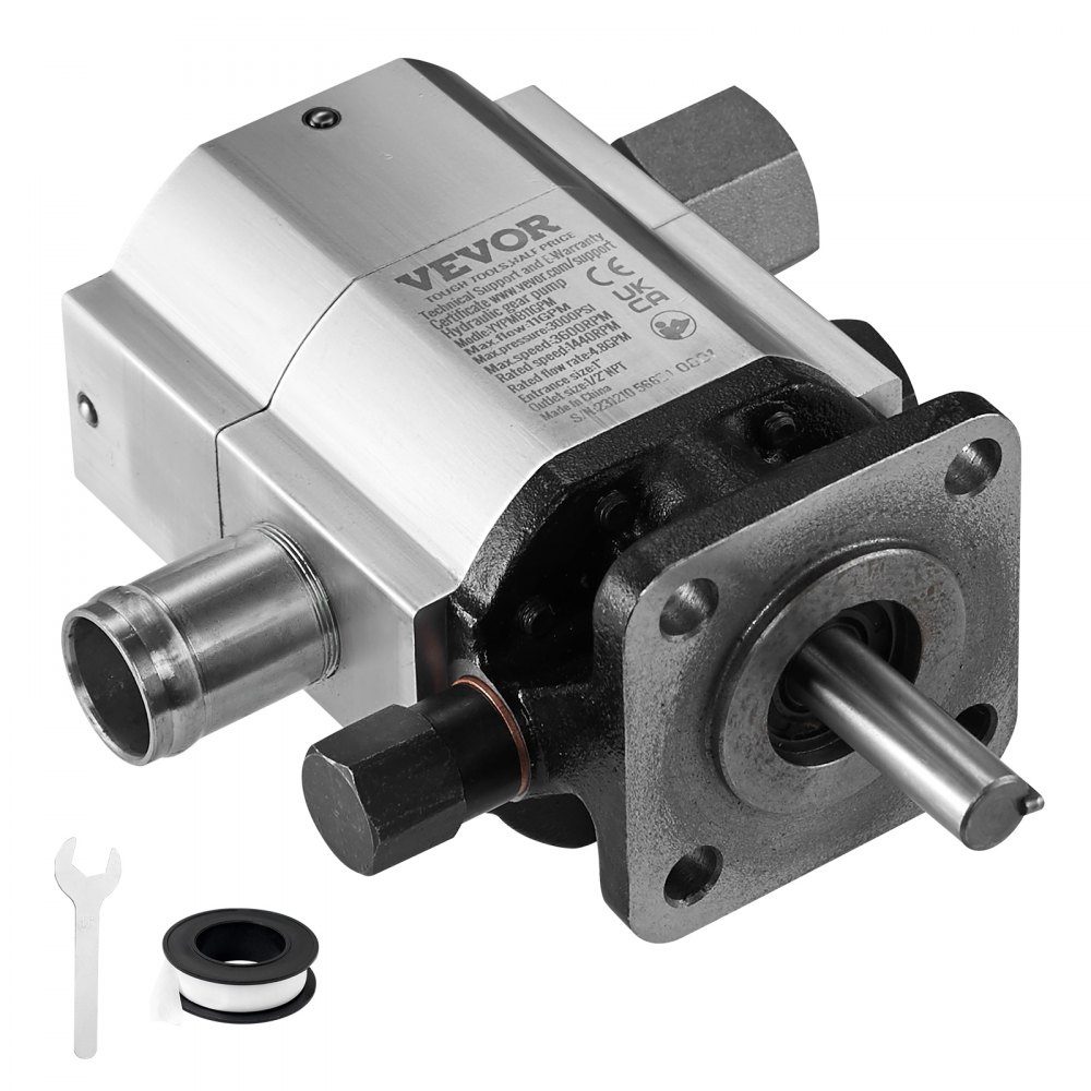Hydraulische houtsplijtpomp, 13 GPM, 2-traps 3000 PSI houtsplijtpomp, 1" inlaat 1/2" NPT uitlaat 3600 RPM aluminium hydraulische tandwielpomp voor houtsplijter met kleine motor, sneeuwploeg