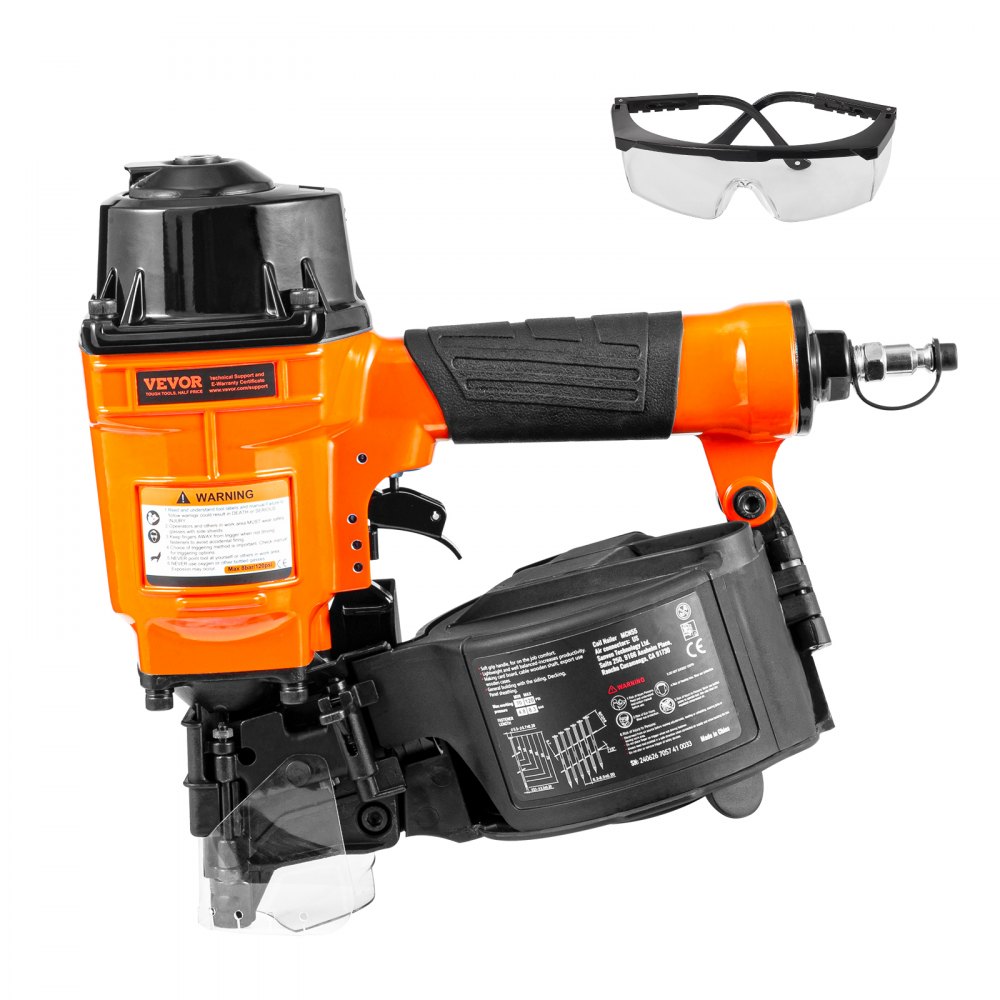 Coil Trim Nailer MCN55, 1" to 2 1/4" 15 Degree Pneumatic Trim Nailer, 70-120 PSI Air Coil Nailer for Paneling, Pallet Wrapping, Fences, Decking