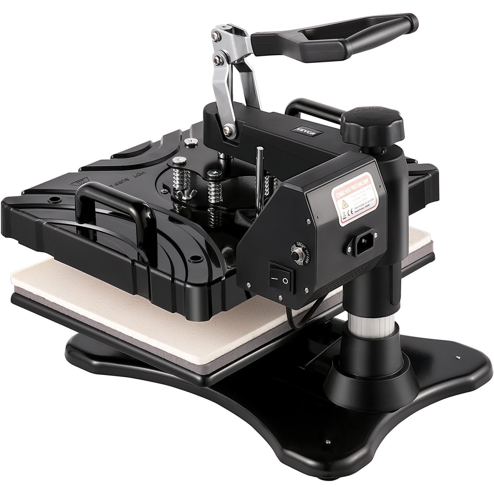 Digital Premium Heat Press 10 in 1 Transfer Press Black 38x30cm Hot Press Machine Textile Press Multifunctional Sublimation T-Shirt Press Mug Press Cup Press Hats Plates Cups 360 Degrees