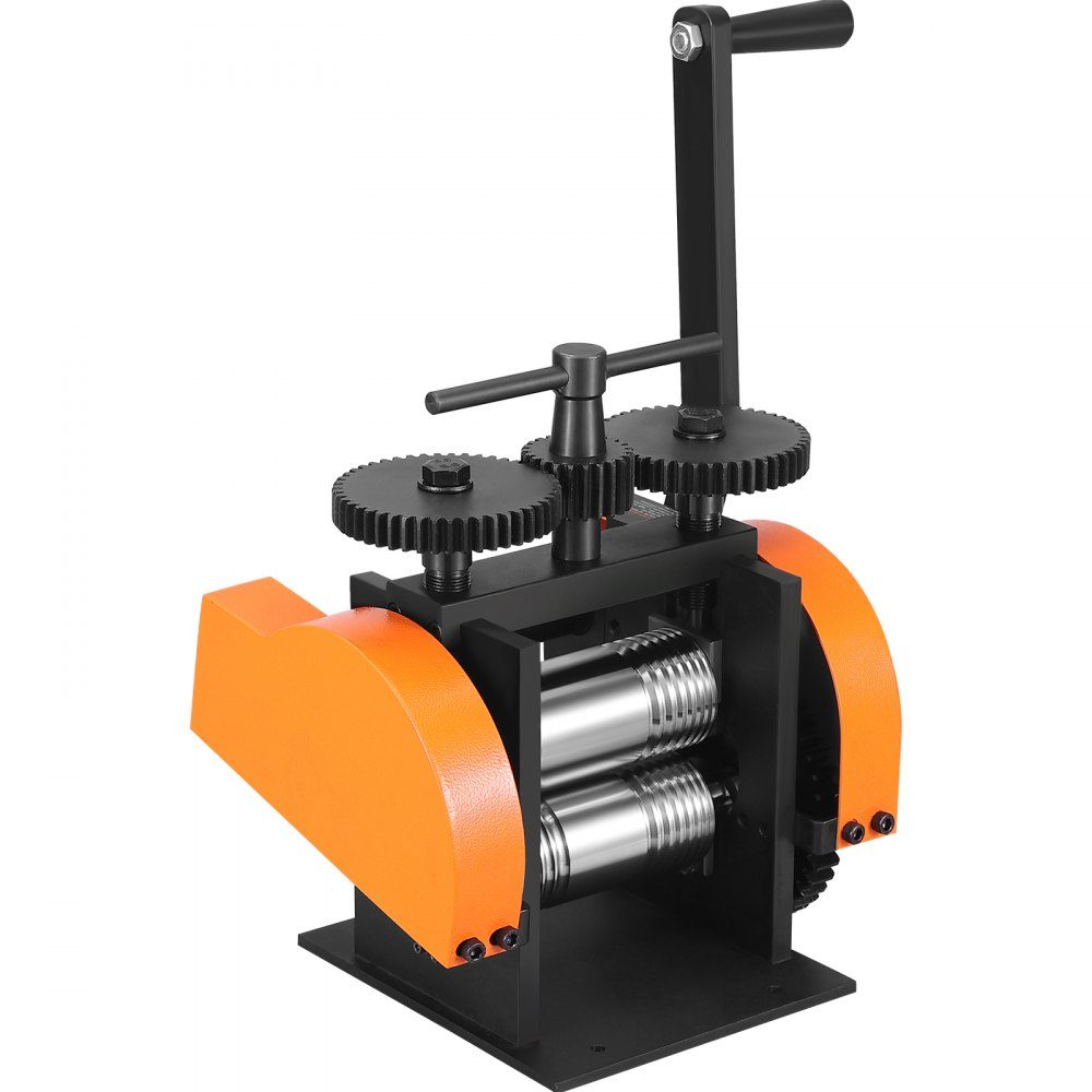3 in 1 Handwalzwerk Maschine 45 mm Kombiwalzwerk, Handwalzwerk Schmuckwalzwerk einstellbare Dicke von 0 bis 6 mm, Handwalzwerk Maschine für Platin/K-Gold/Messing/Aluminium