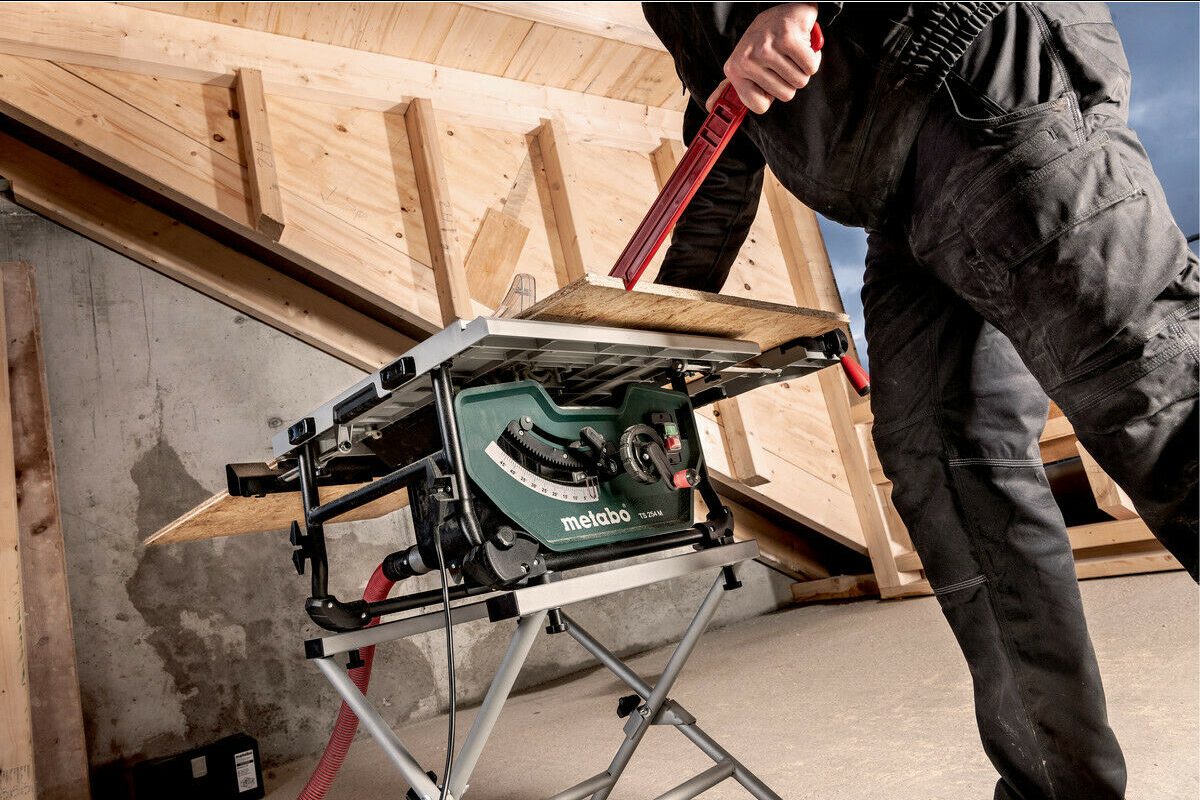 Metabo Tischkreissäge TS 254 M Set (mit Untergestell, 1500 W, Sägeblatt 254x30 mm, klappbare Säge, Tischverlängerung) 691154000
