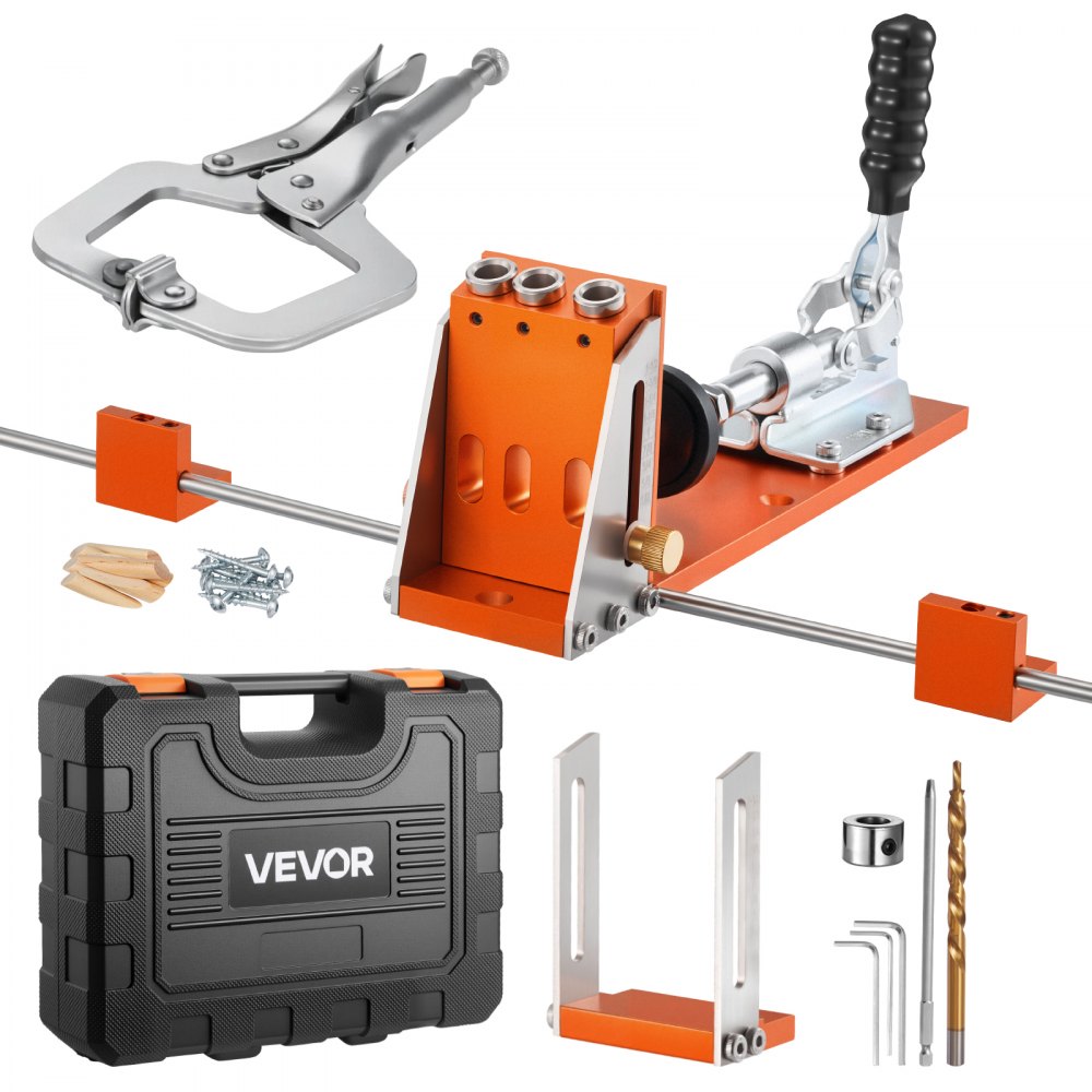 Pocket Hole Jig Kit Pocket Hole Jig Kit 12.7-38.1mm Jig Pocket Hole System with Tool Case C Clamp Step Drill Hex Wrench Drill Stop Ring Square Drive Bit Pocket Hole Jig Kit Pocket Hole Jig Kit 12.7-38.1mm Jig Pocket Hole System with Tool Case C Clamp Step Drill Hex Wrench Drill Stop Ring Square Drive Bit