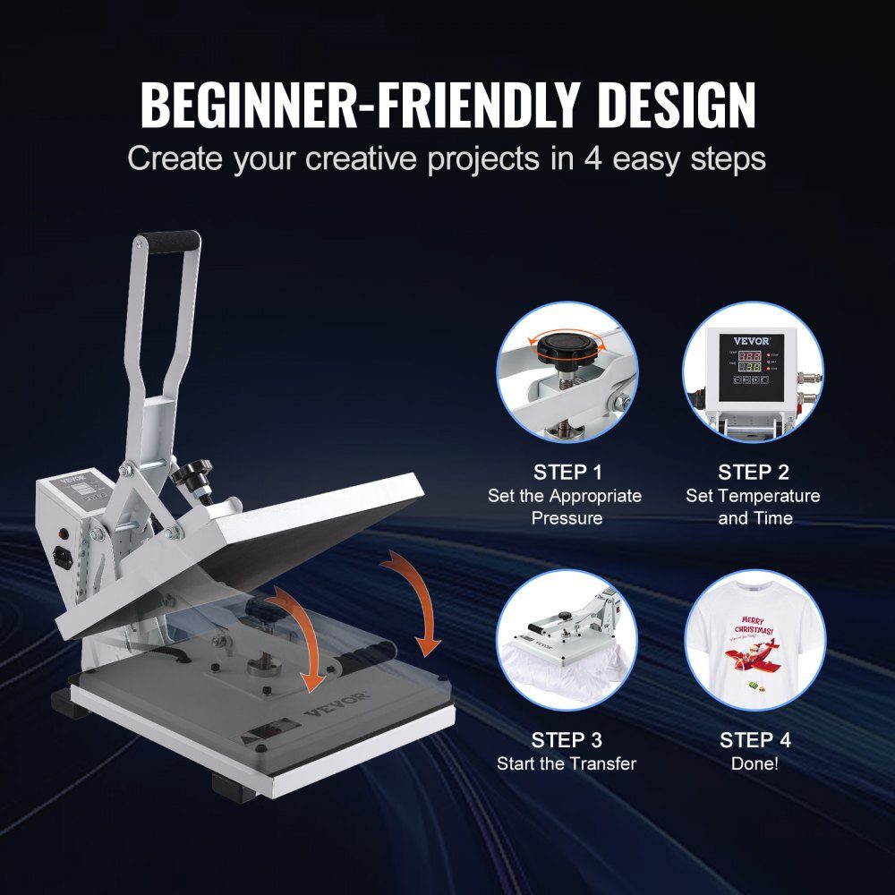 Hitzepresse 38x38cm Sublimationsdrucker Transfer DIY T-Shirt